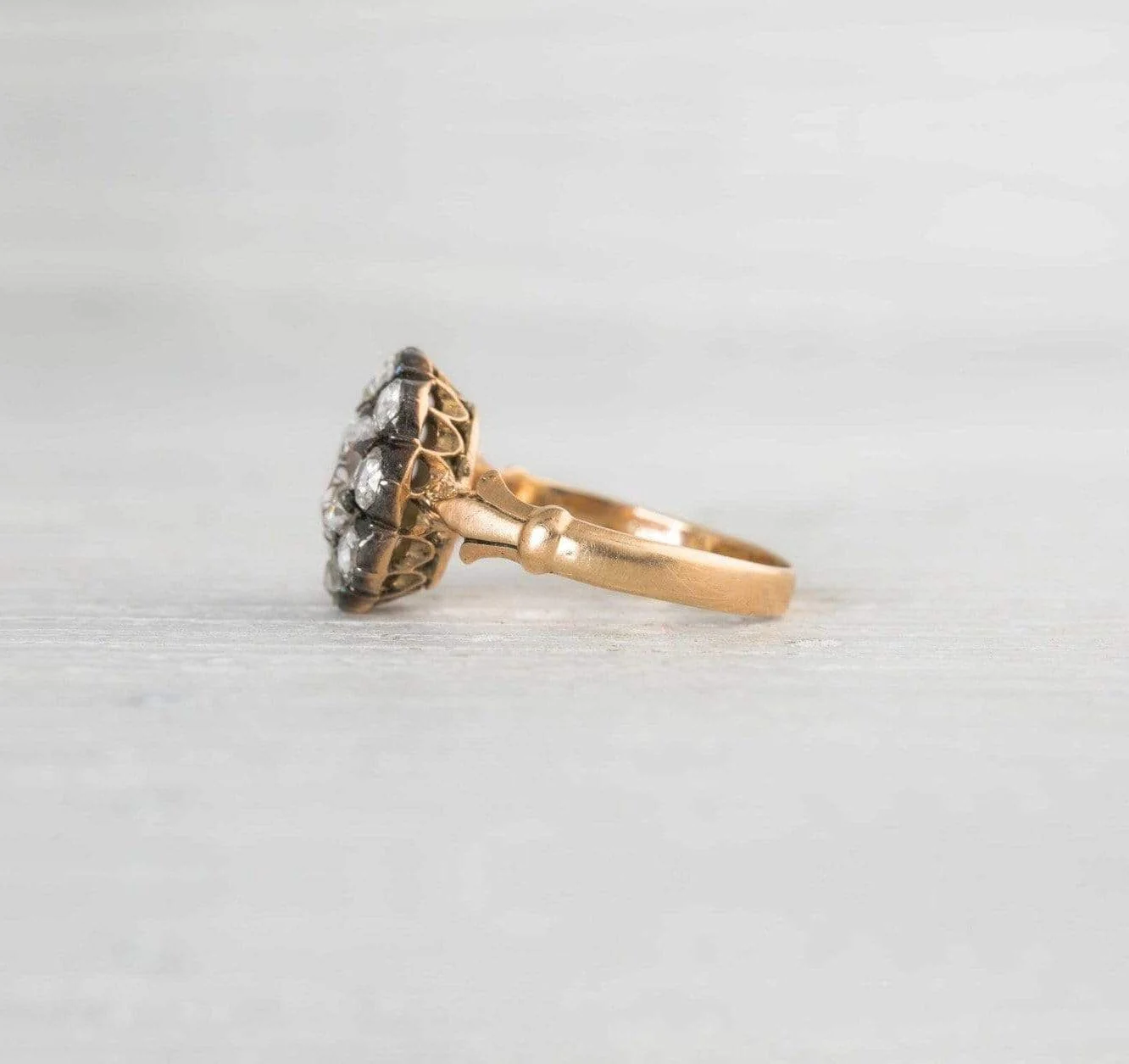 .91 Carat Antique Victorian Cluster Engagement Ring - Image 3
