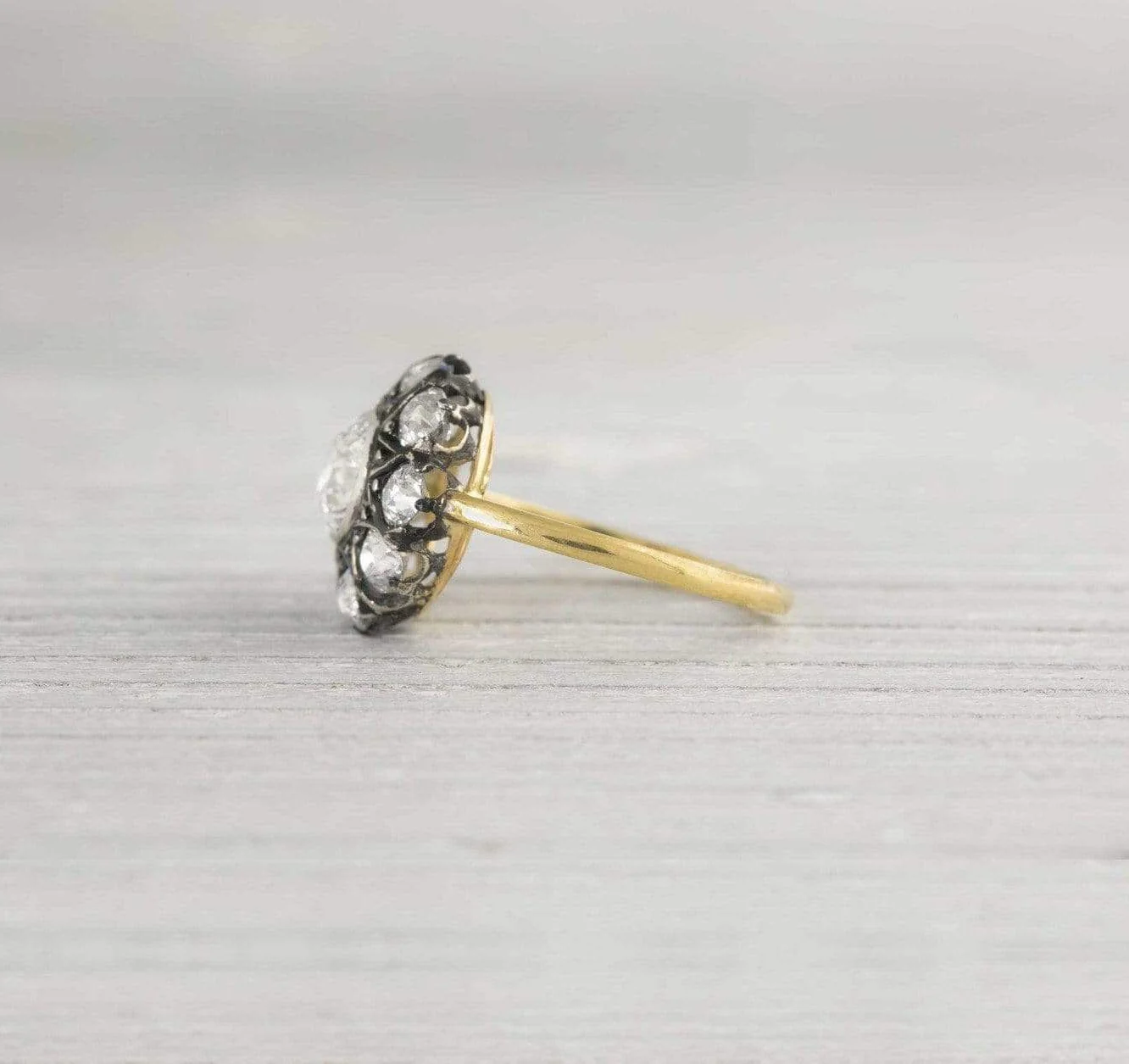 .93 Carat Silver on Gold Victorian Diamond Engagement Ring - Image 3