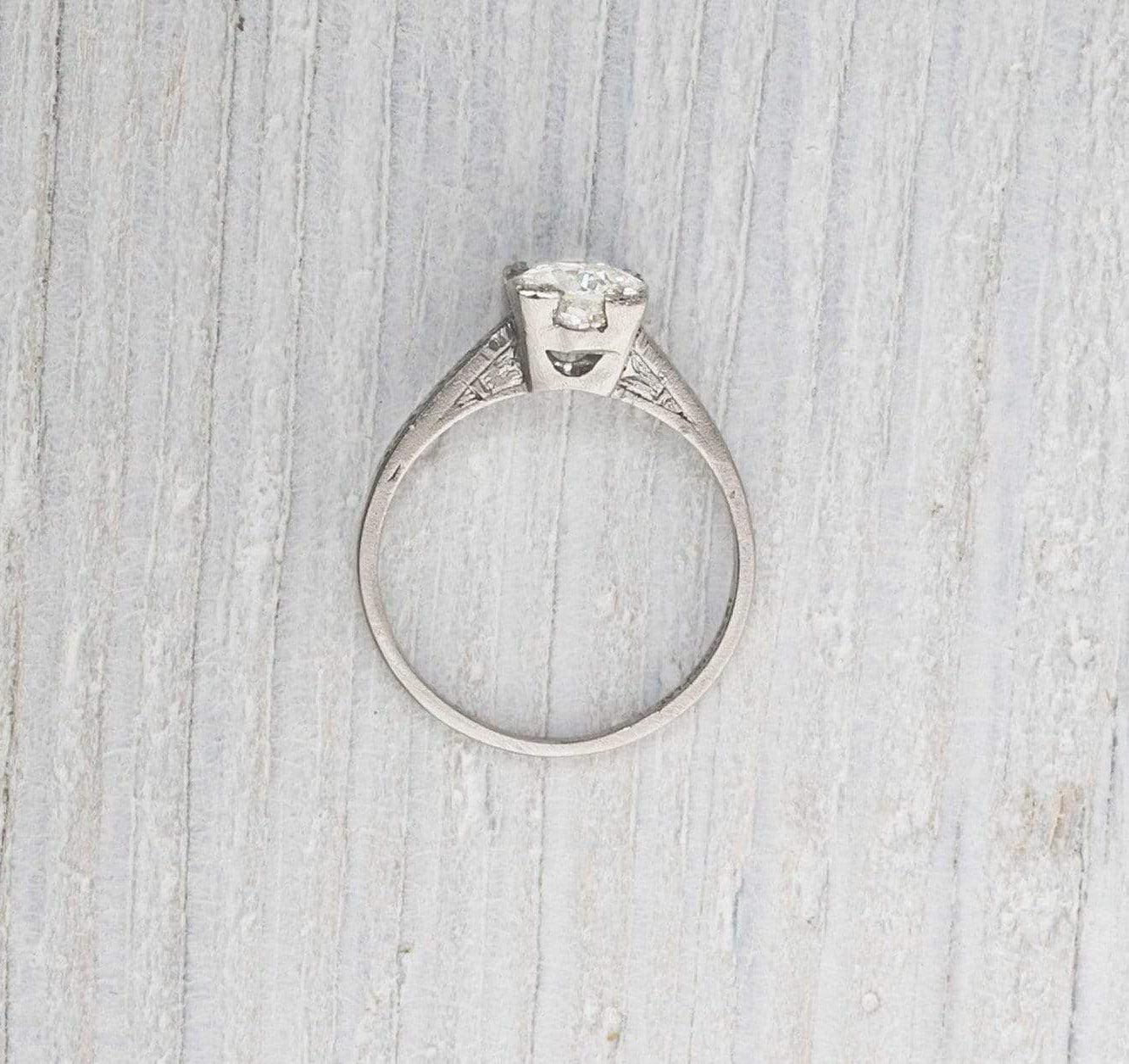 .95 Carat Vintage Art Deco Solitaire Engagement Ring - Image 4