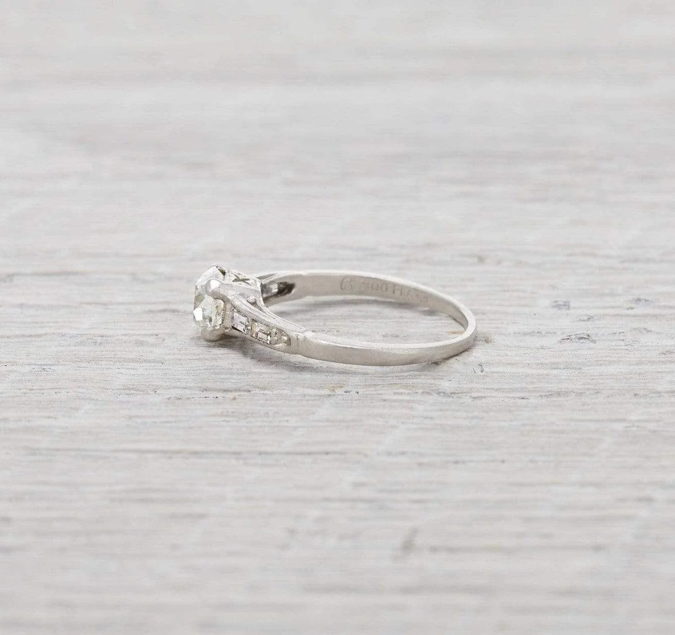 .96 Carat Vintage Art Deco Diamond Engagement Ring - Image 3