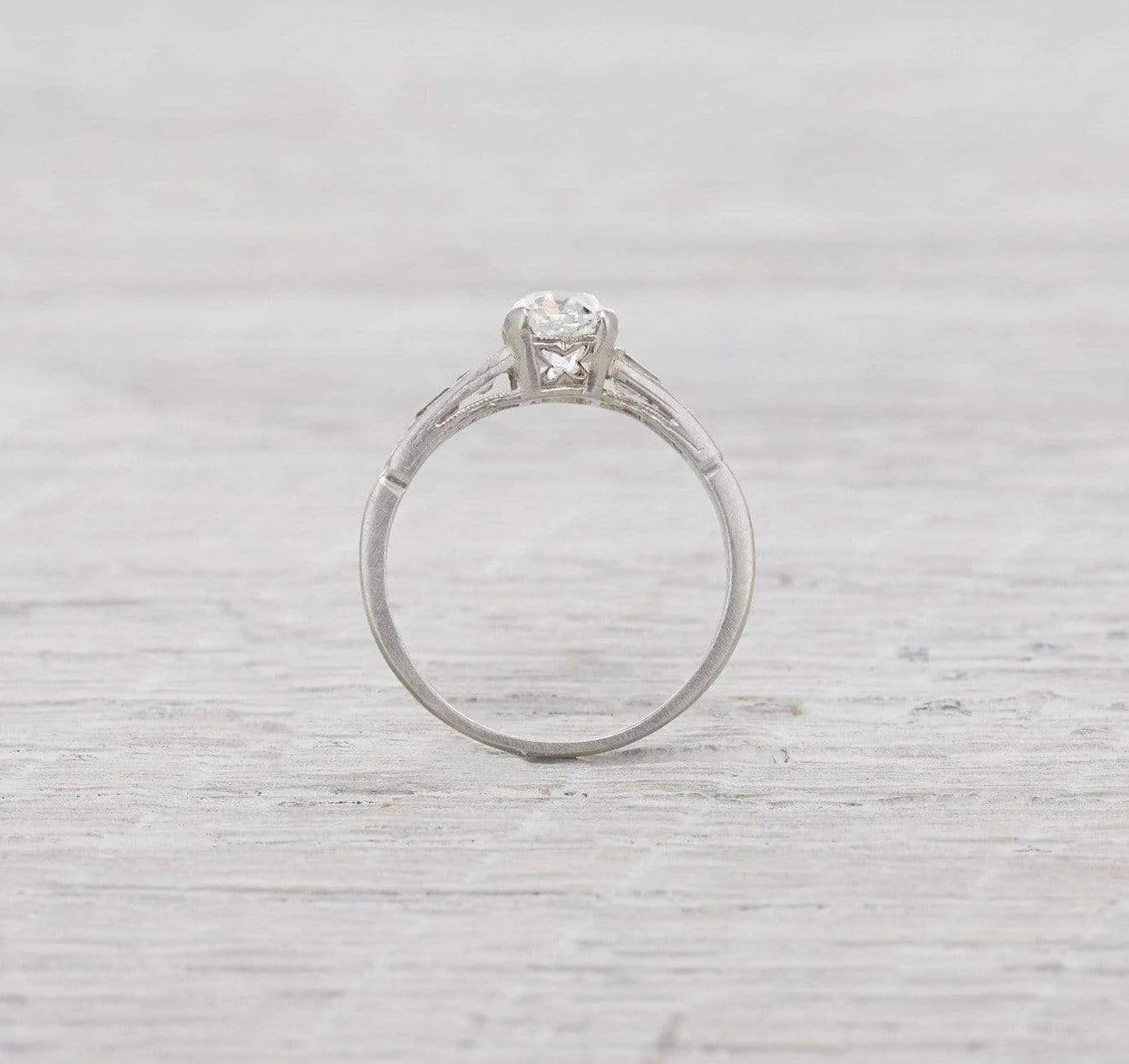.96 Carat Vintage Art Deco Diamond Engagement Ring - Image 4