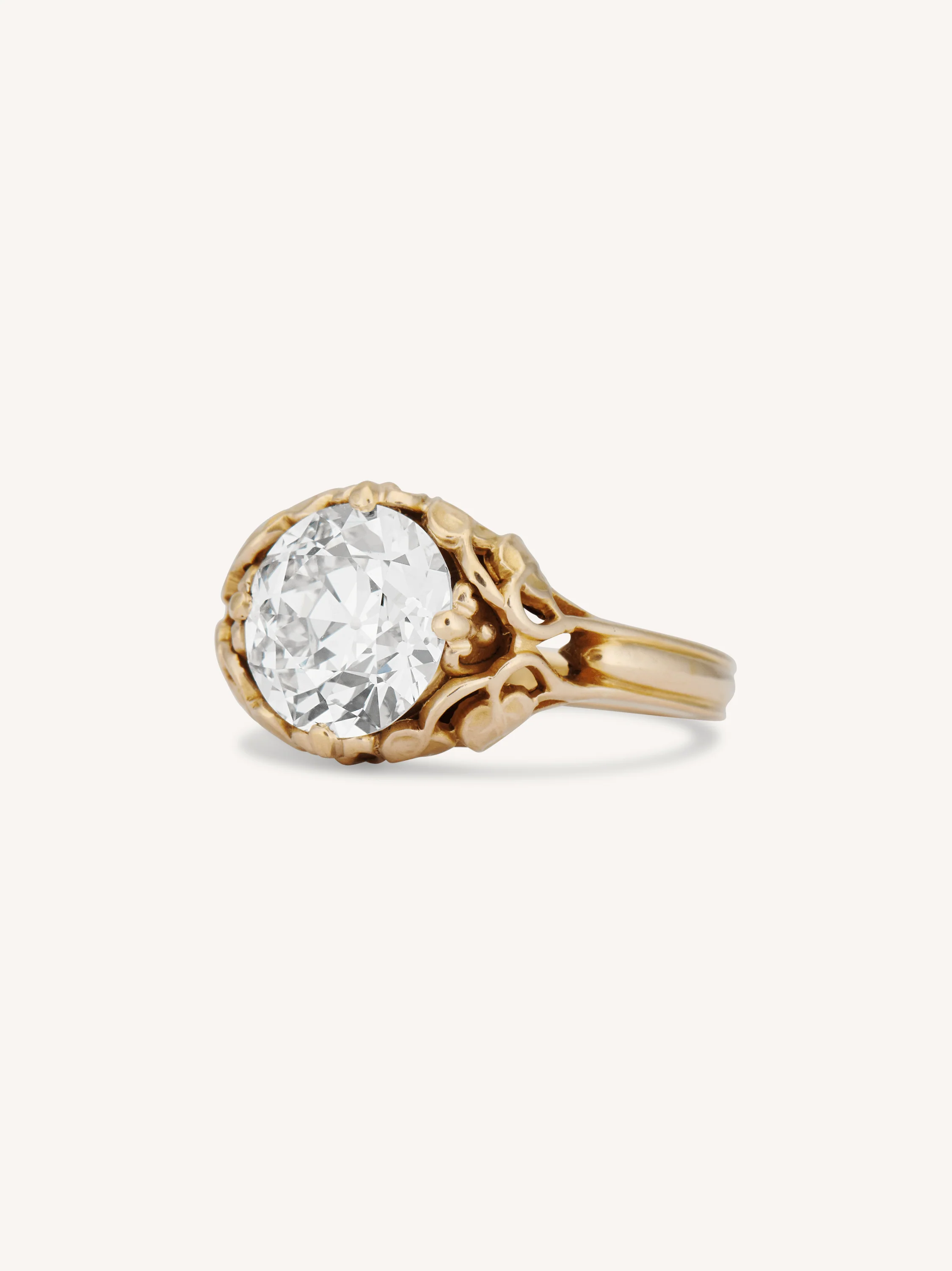 Allsopp Bros. Art Nouveau 2.63 Carat Old European Cut Diamond Antique Engagement Ring, America - Image 4