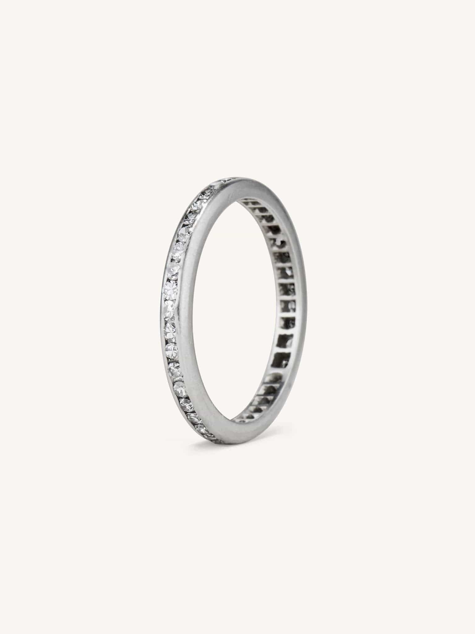 Antique 1930's Diamond Eternity Band Size 5.5 - Image 2