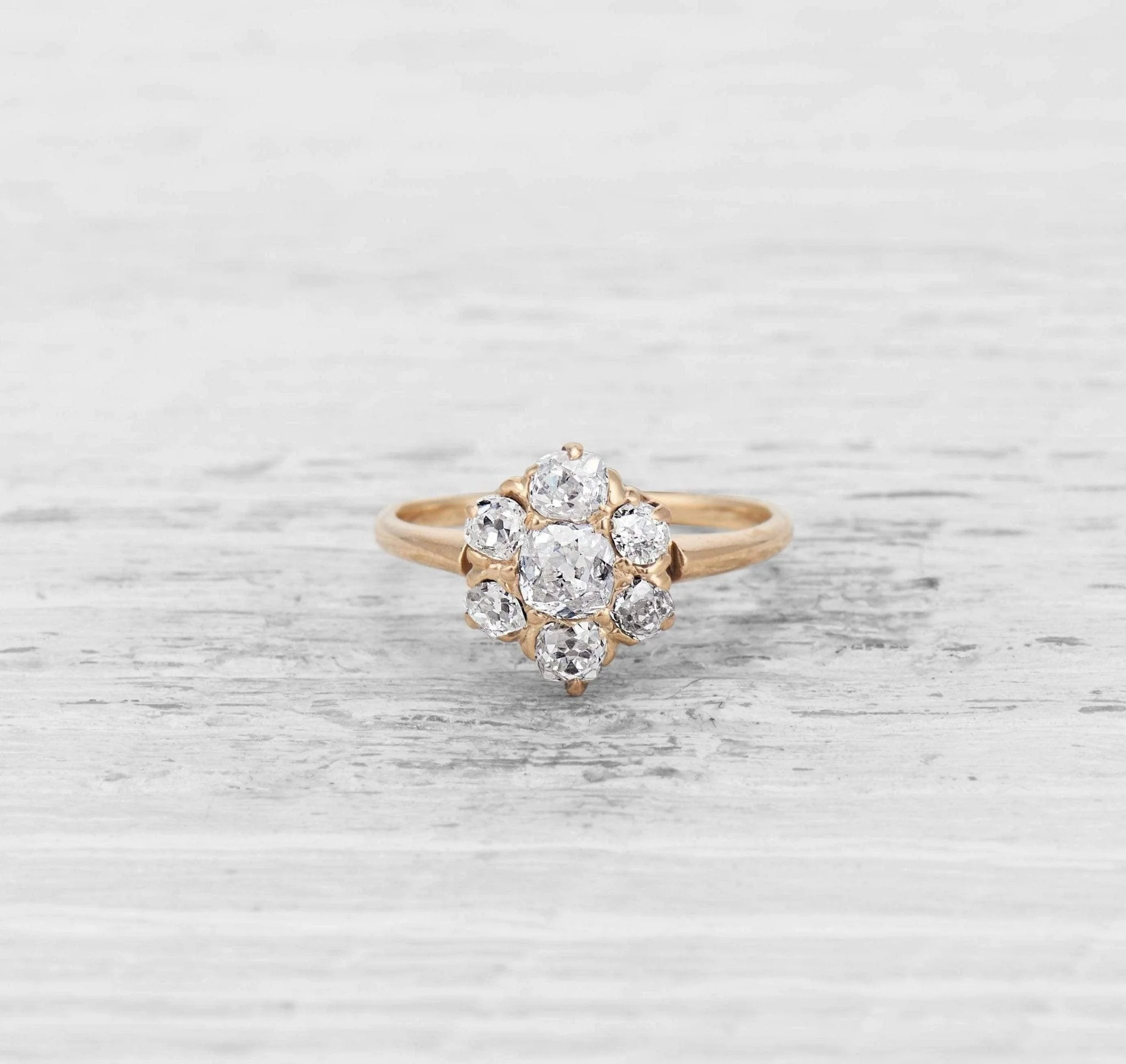 ANTIQUE DIAMOND CLUSTER ENGAGEMENT RING - Image 2