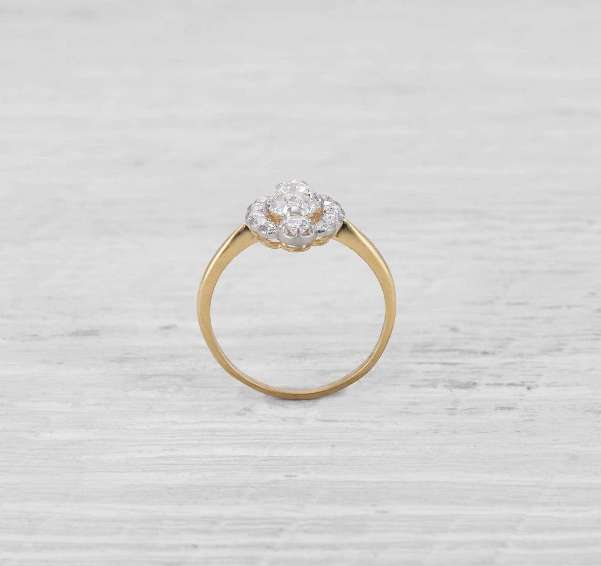 1.10 CARAT ANTIQUE EDWARDIAN DIAMOND ENGAGEMENT RING - Image 4