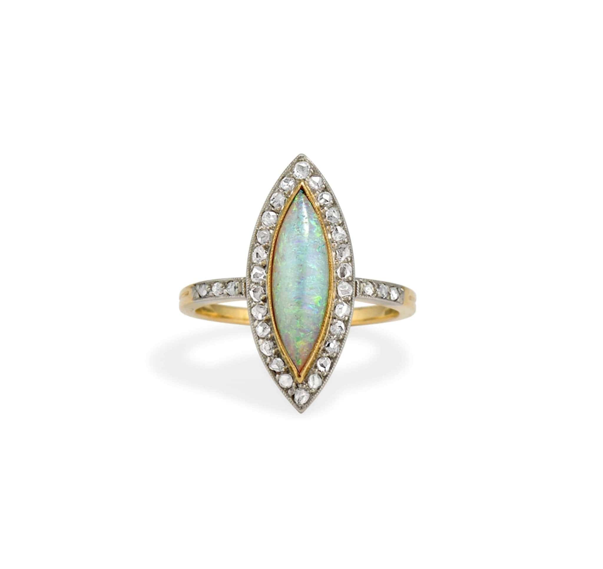 Opal & Diamond Navette Ring - Image 2