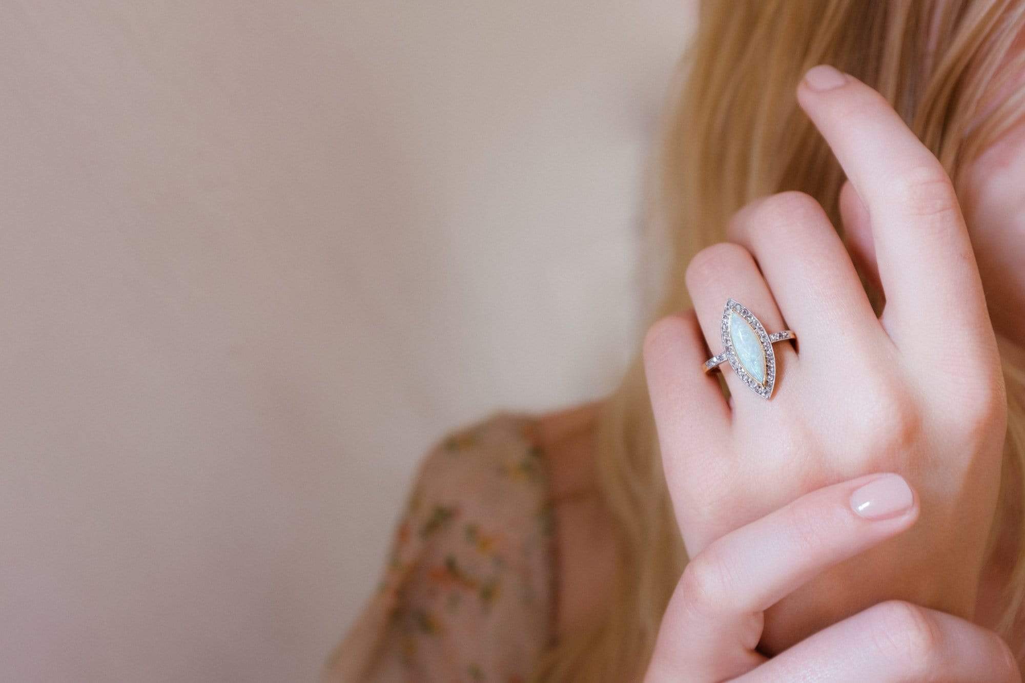 Opal & Diamond Navette Ring - Image 5