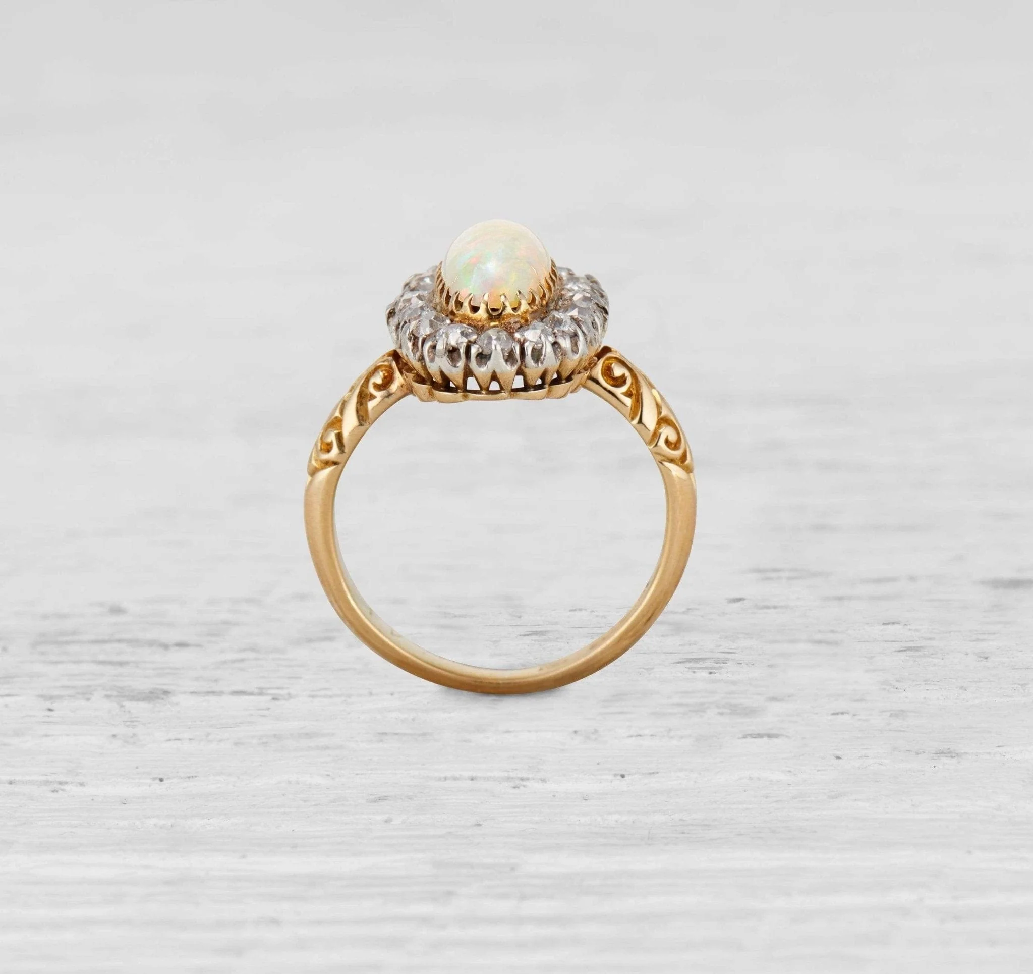 Antique Edwardian Opal and Diamond Ring - Image 5