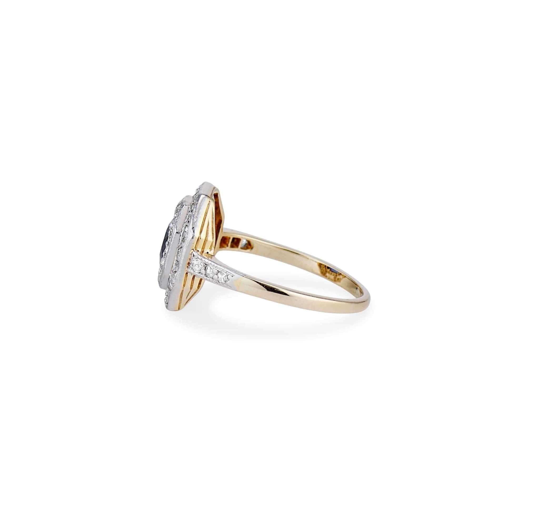 Antique Edwardian Sapphire and Diamond Ring - Image 3