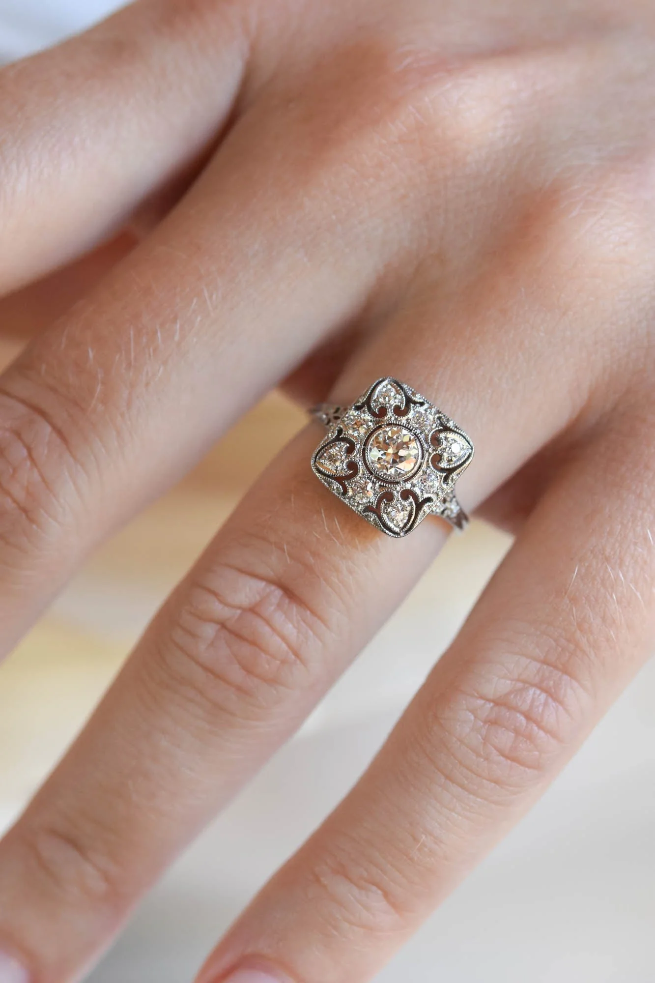Antique Edwardian Tiffany & Co. Old European Cut Diamond Ring - Image 2