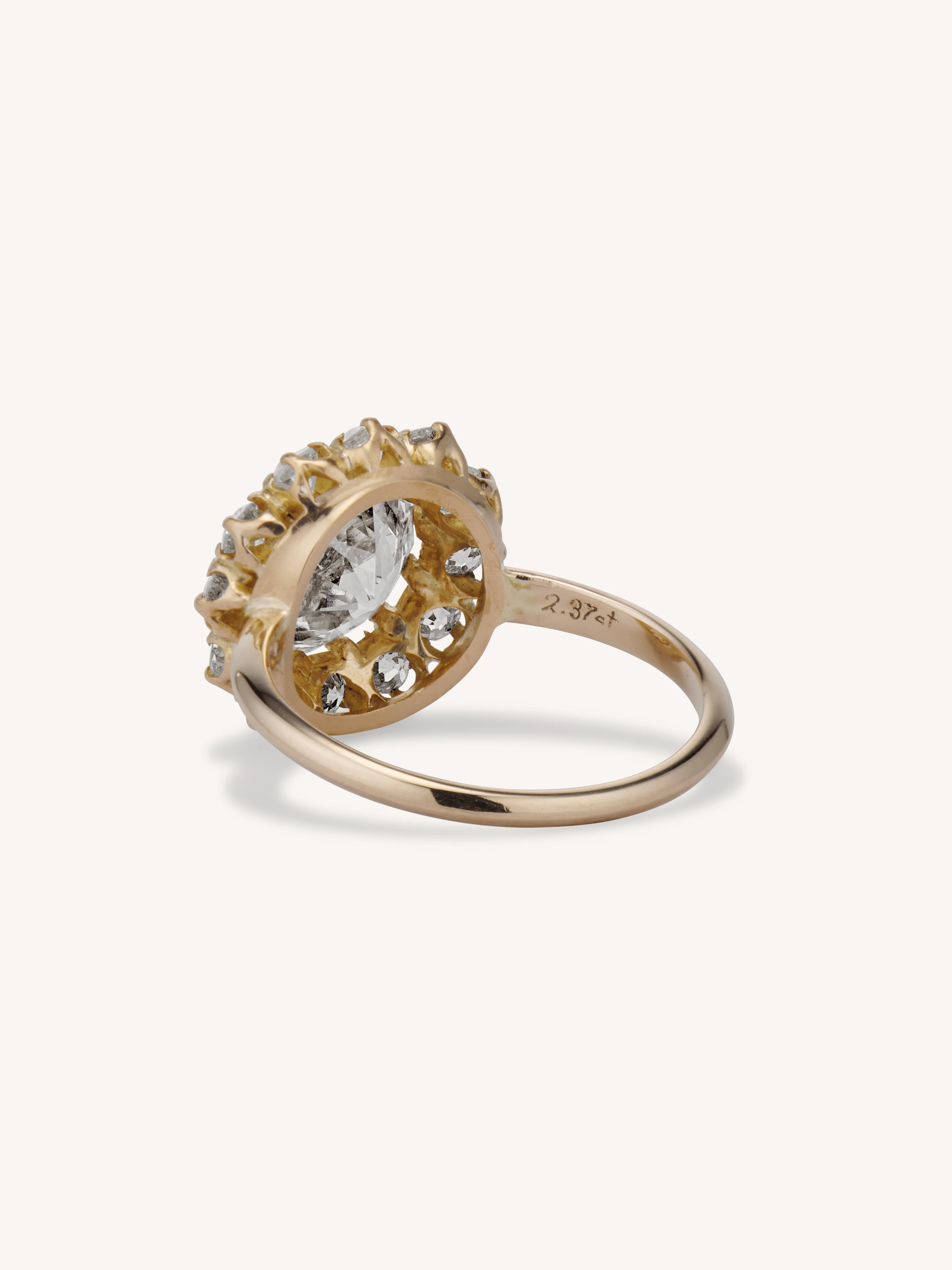 Victorian 2.37 Carat Transitional Cut Diamond Cluster Antique Engagement Ring - Image 5