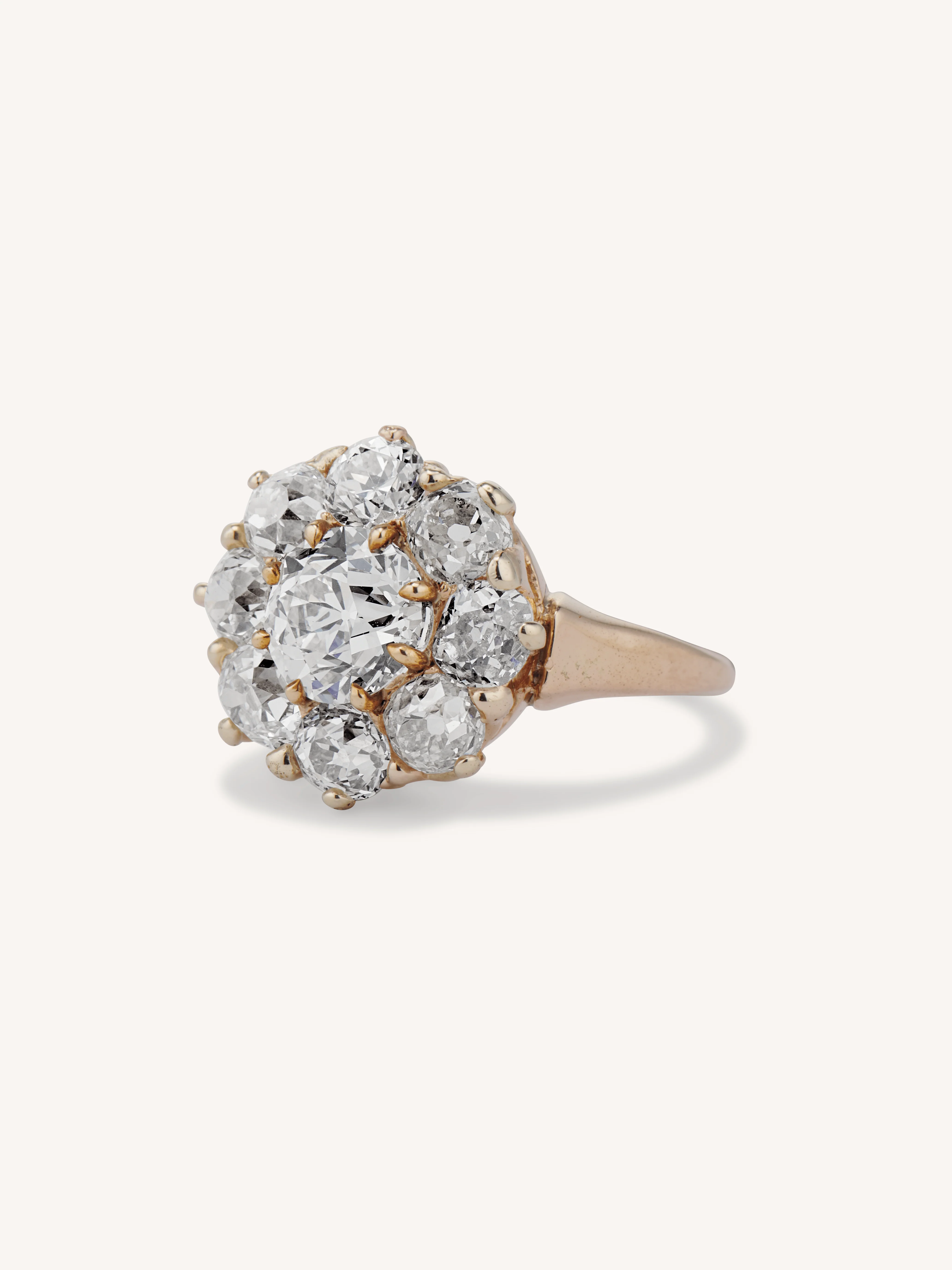 Victorian 1.31 Carat Old European Cut Diamond Cluster Antique Engagement Ring - Image 4