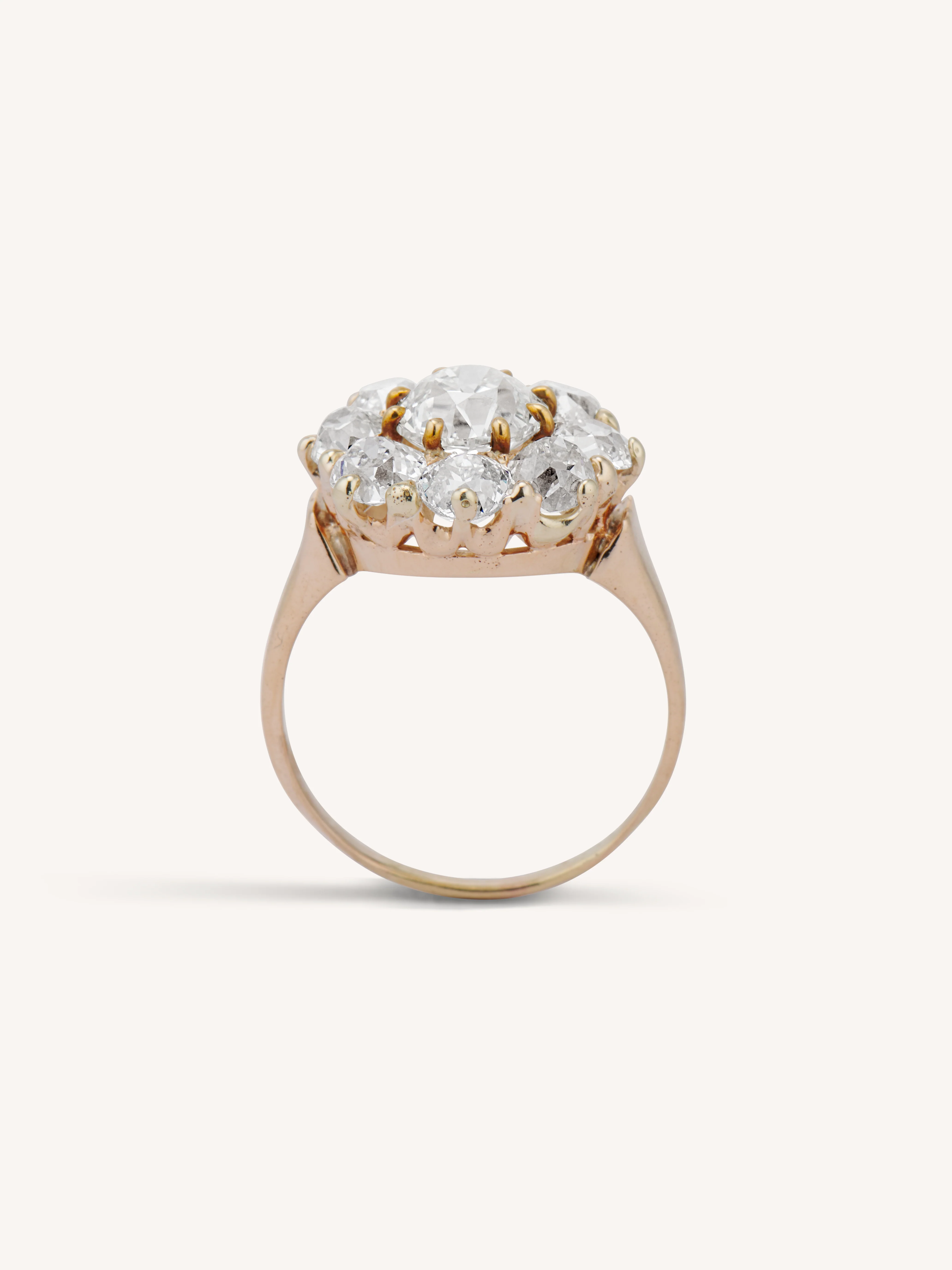 Victorian 1.31 Carat Old European Cut Diamond Cluster Antique Engagement Ring - Image 6