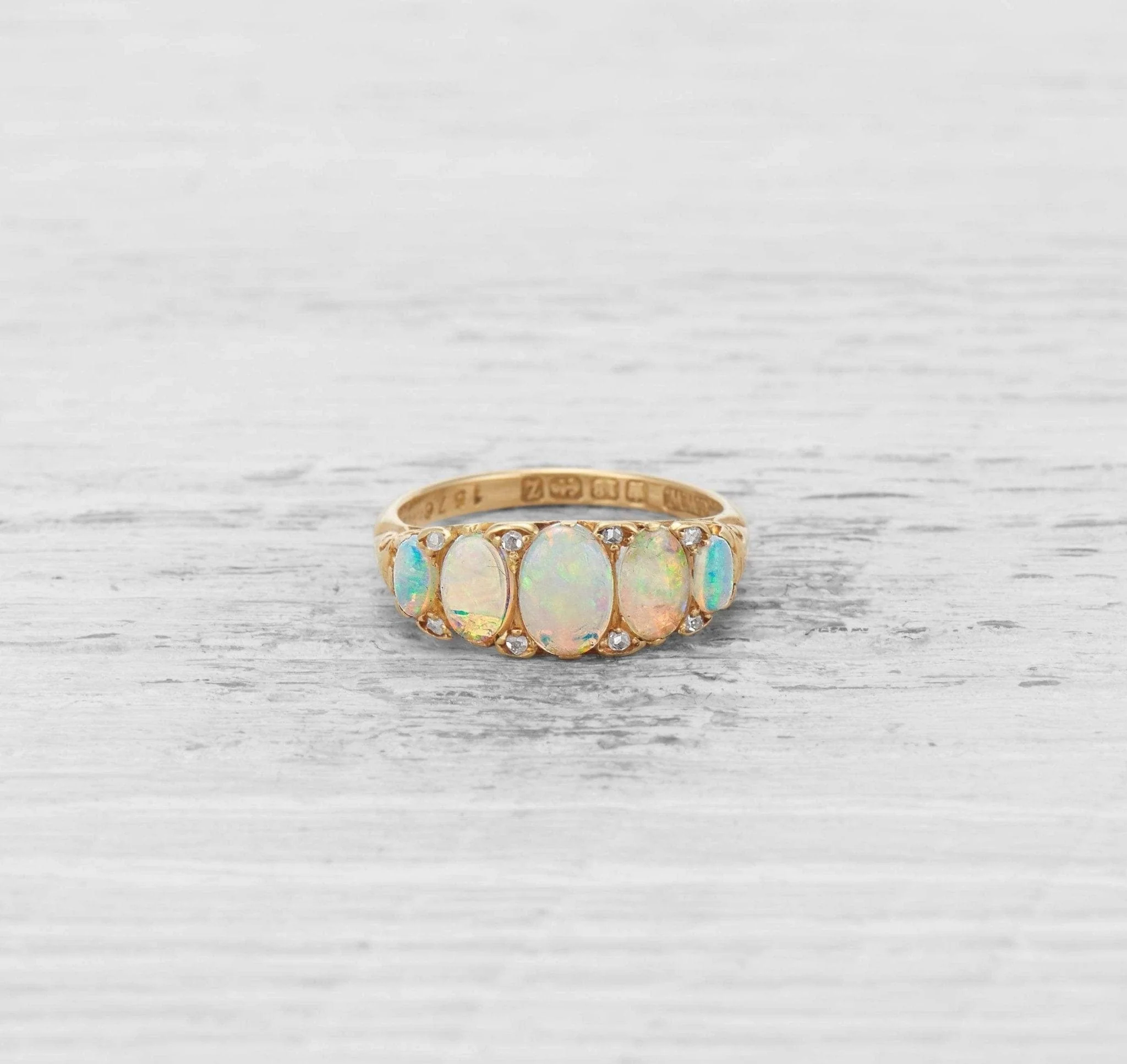 ANTIQUE OPAL FIVE STONE ENGAGEMENT RING - Image 2