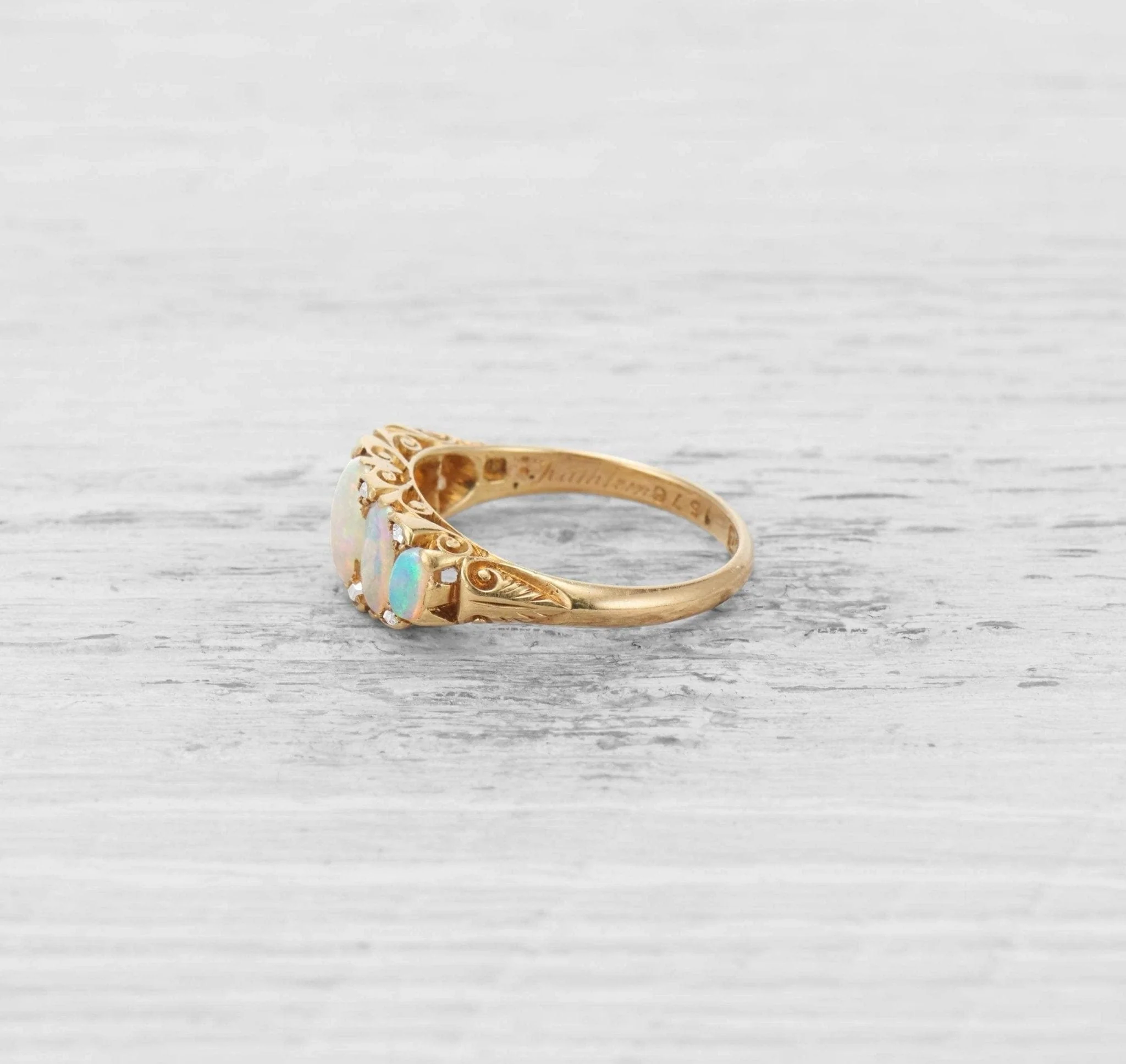 ANTIQUE OPAL FIVE STONE ENGAGEMENT RING - Image 3
