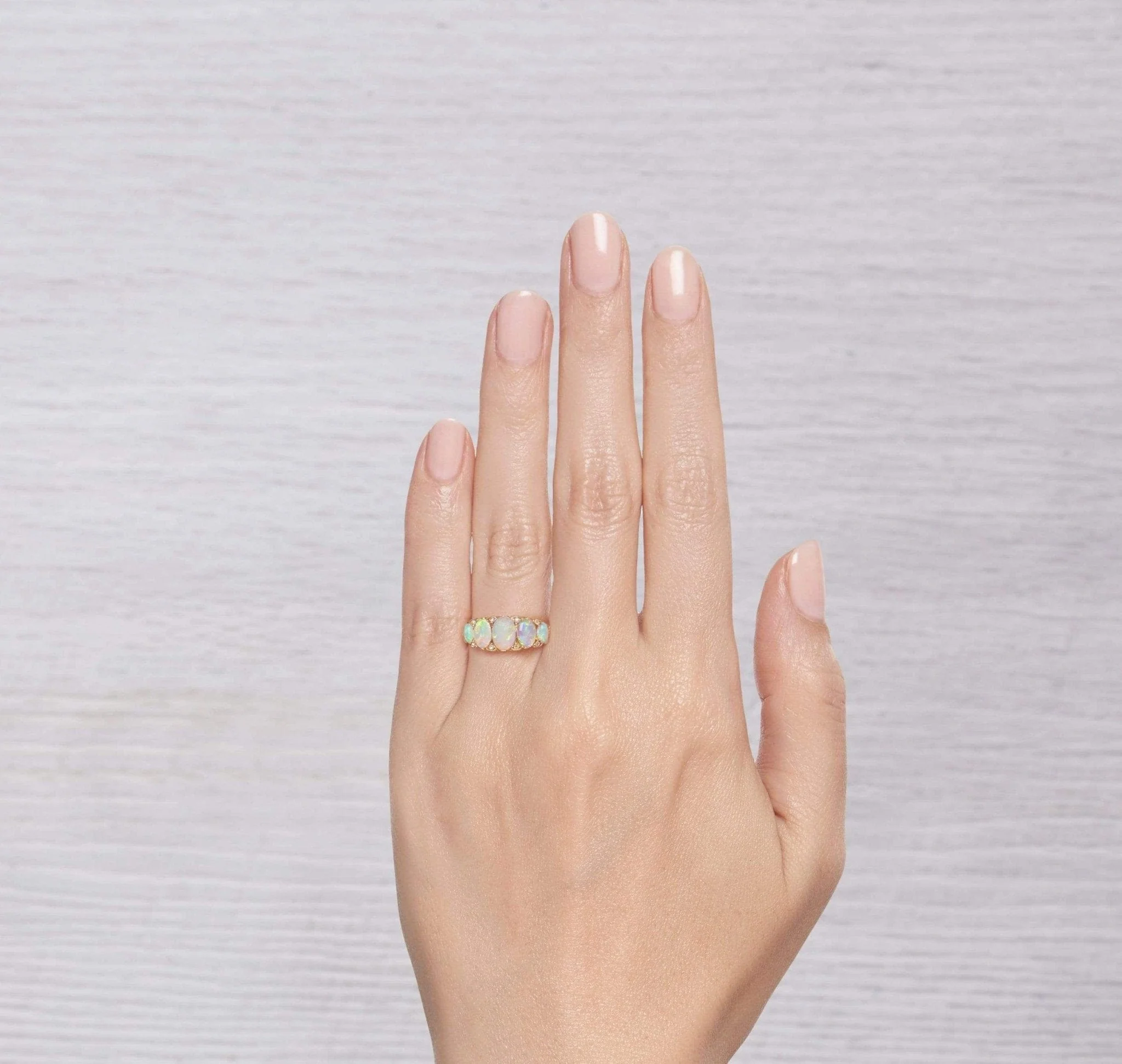 ANTIQUE OPAL FIVE STONE ENGAGEMENT RING - Image 6