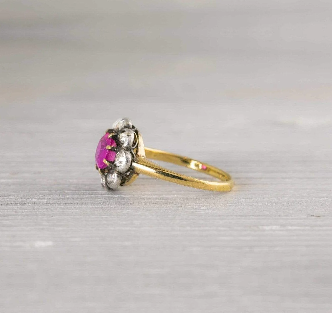 Antique Pink Sapphire Engagement Ring - Image 3