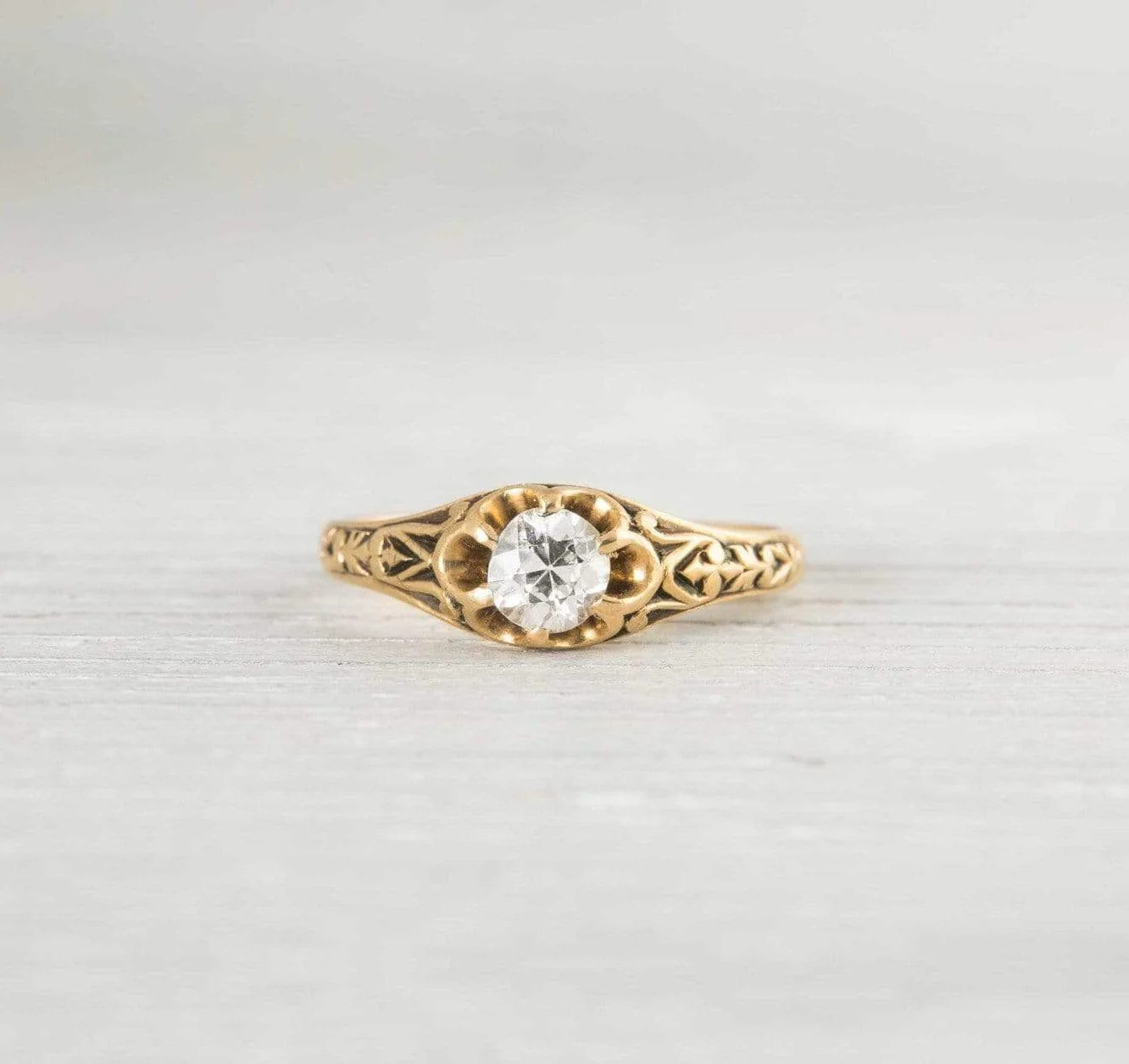 .50 Carat Antique Victorian Diamond & Gold Buttercup Engagement Ring - Image 2