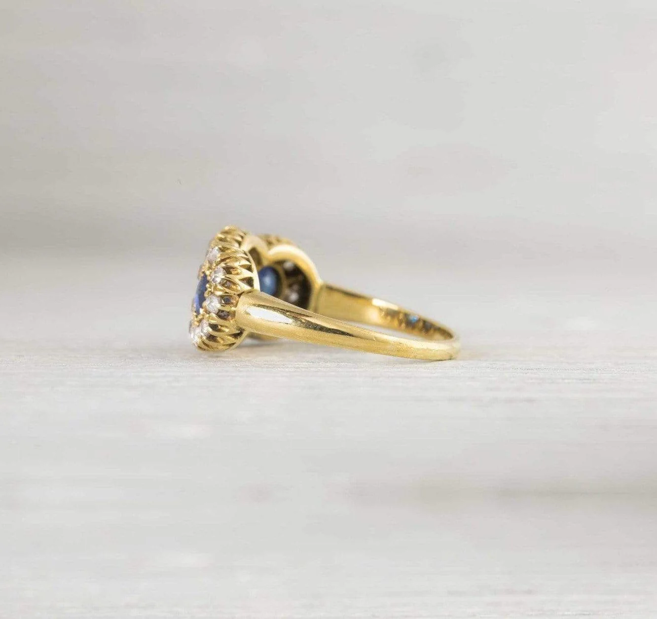 Antique Victorian Three Stone Diamond Gold Commitment Ring - Image 3