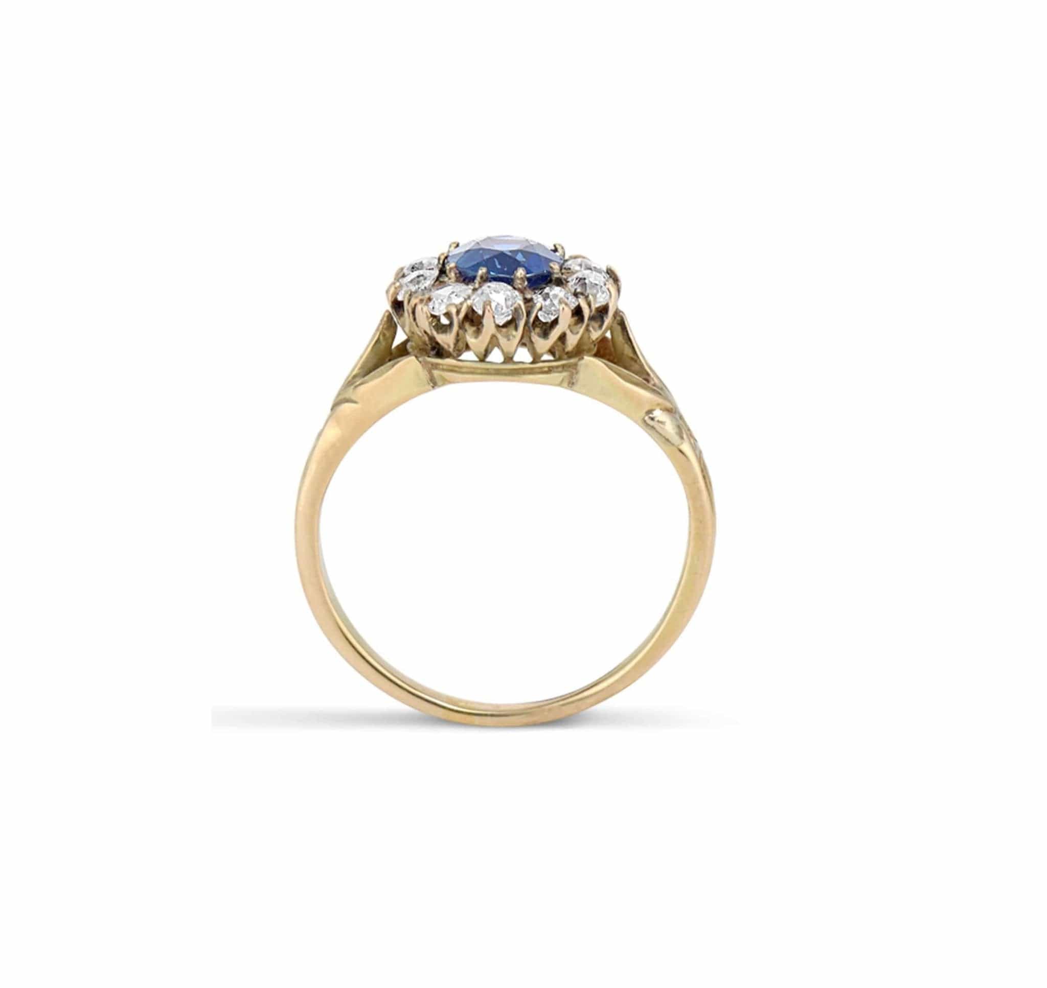Antique Victorian Sapphire and Diamond Ring - Image 3