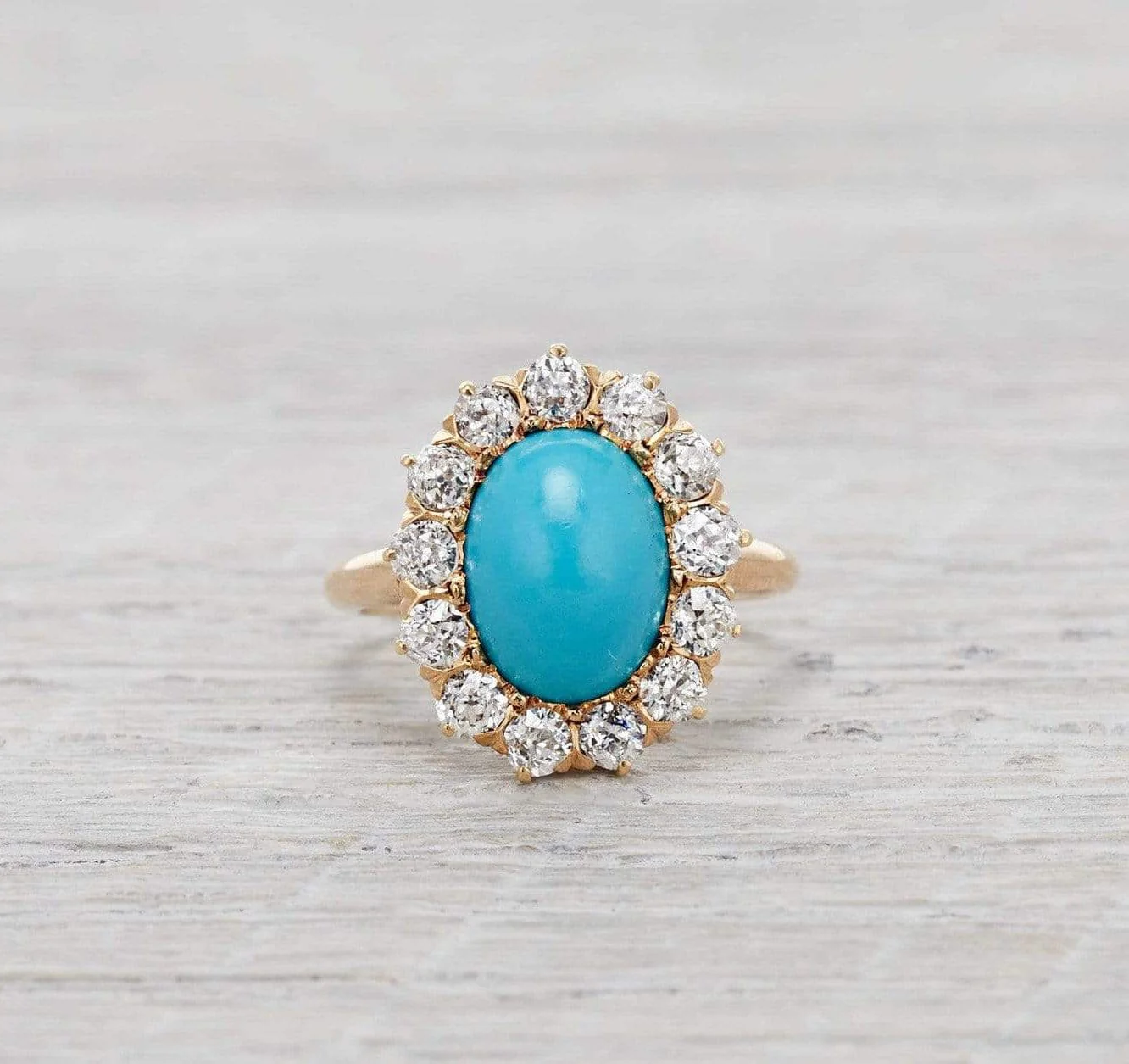 Antique Victorian Turquoise & Diamond Ring - Image 2