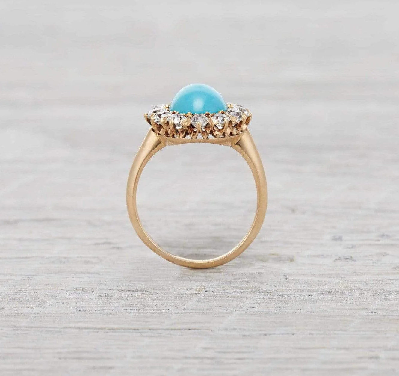 Antique Victorian Turquoise & Diamond Ring - Image 3