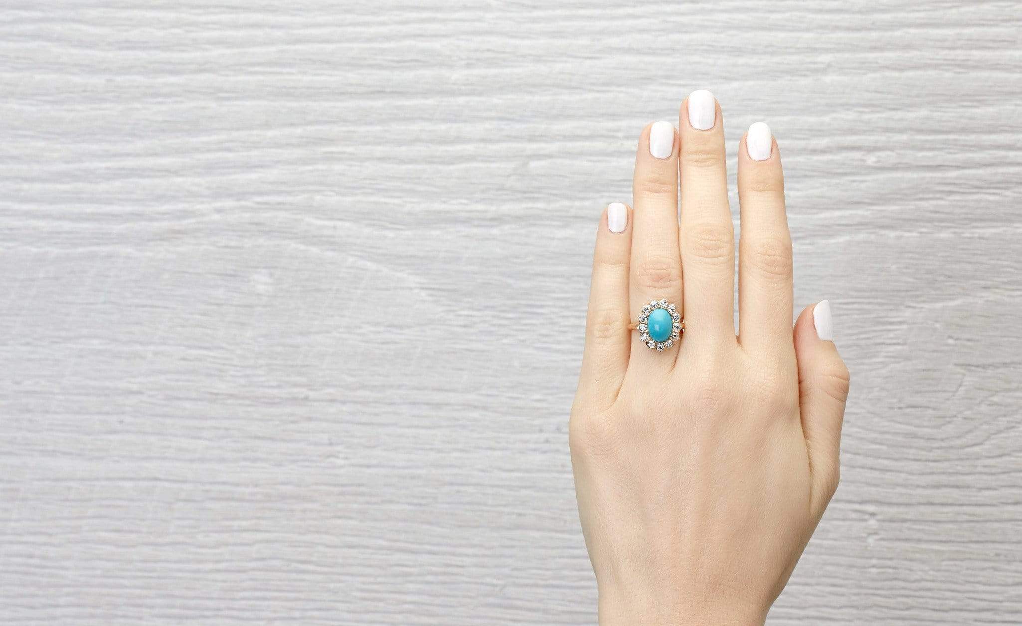 Antique Victorian Turquoise & Diamond Ring - Image 5