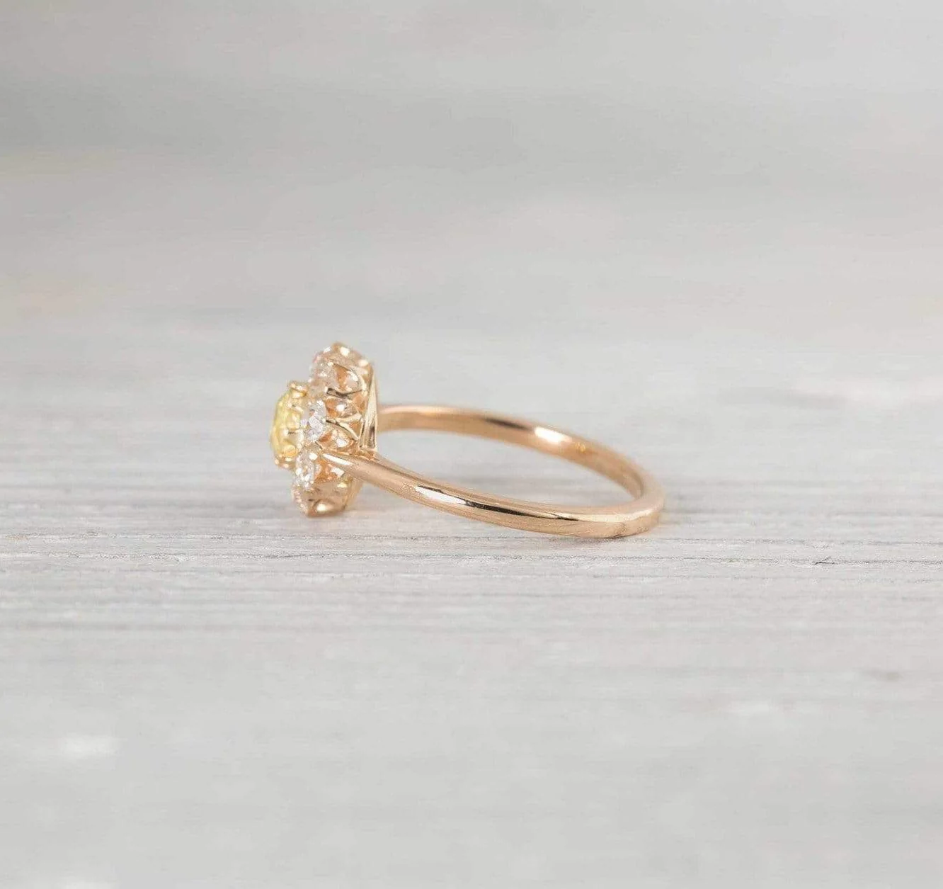 Antique Victorian Yellow Diamond Engagement Ring - Image 3