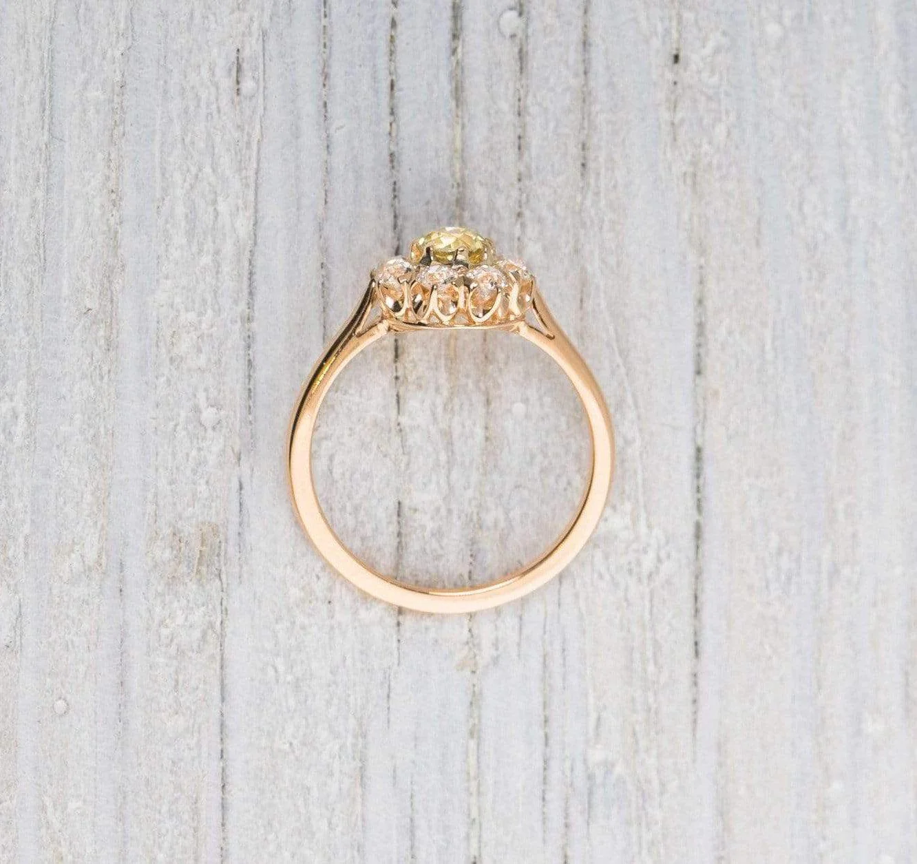 Antique Victorian Yellow Diamond Engagement Ring - Image 4