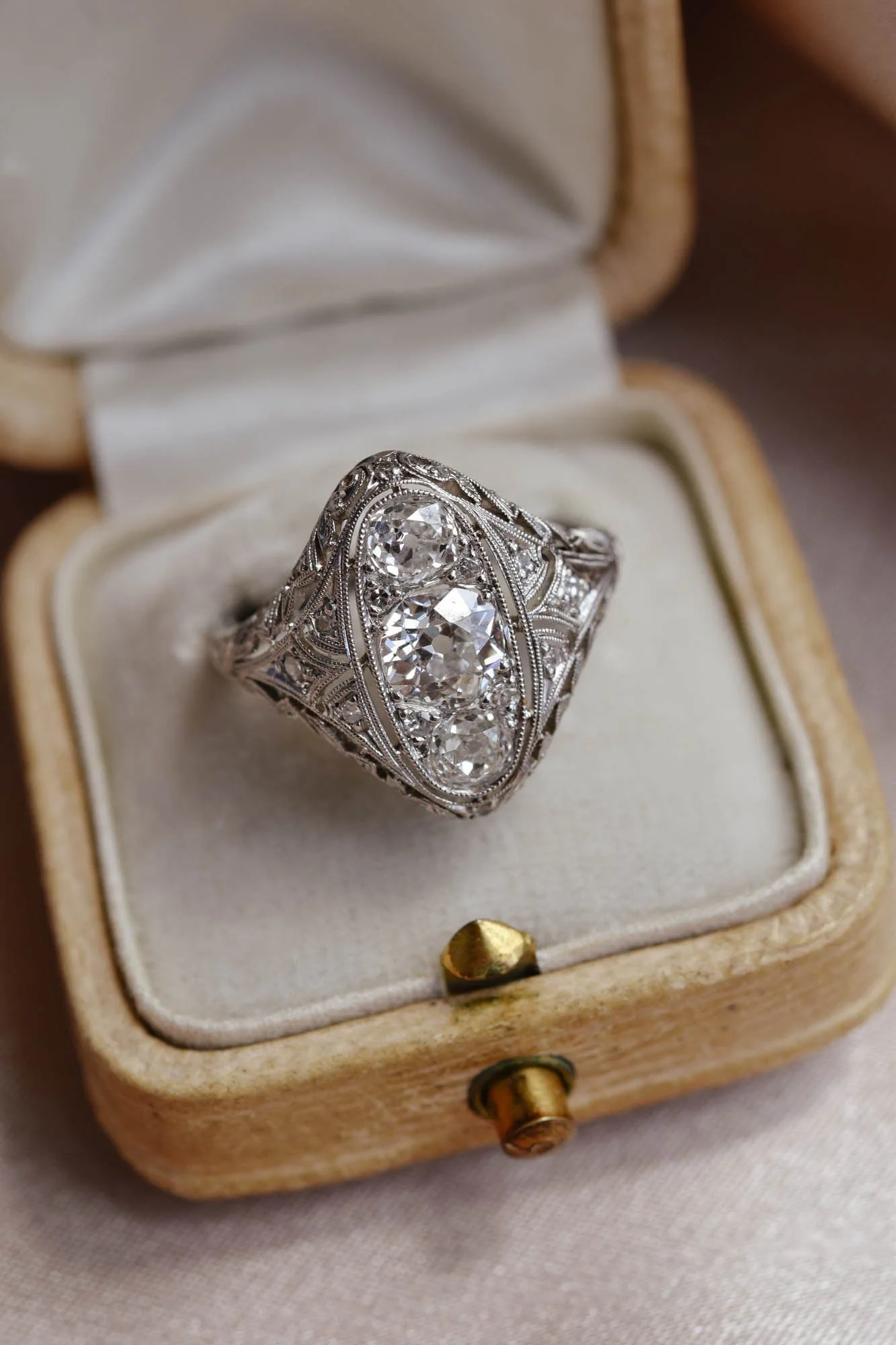 Art Deco Three Stone Ring - Image 2