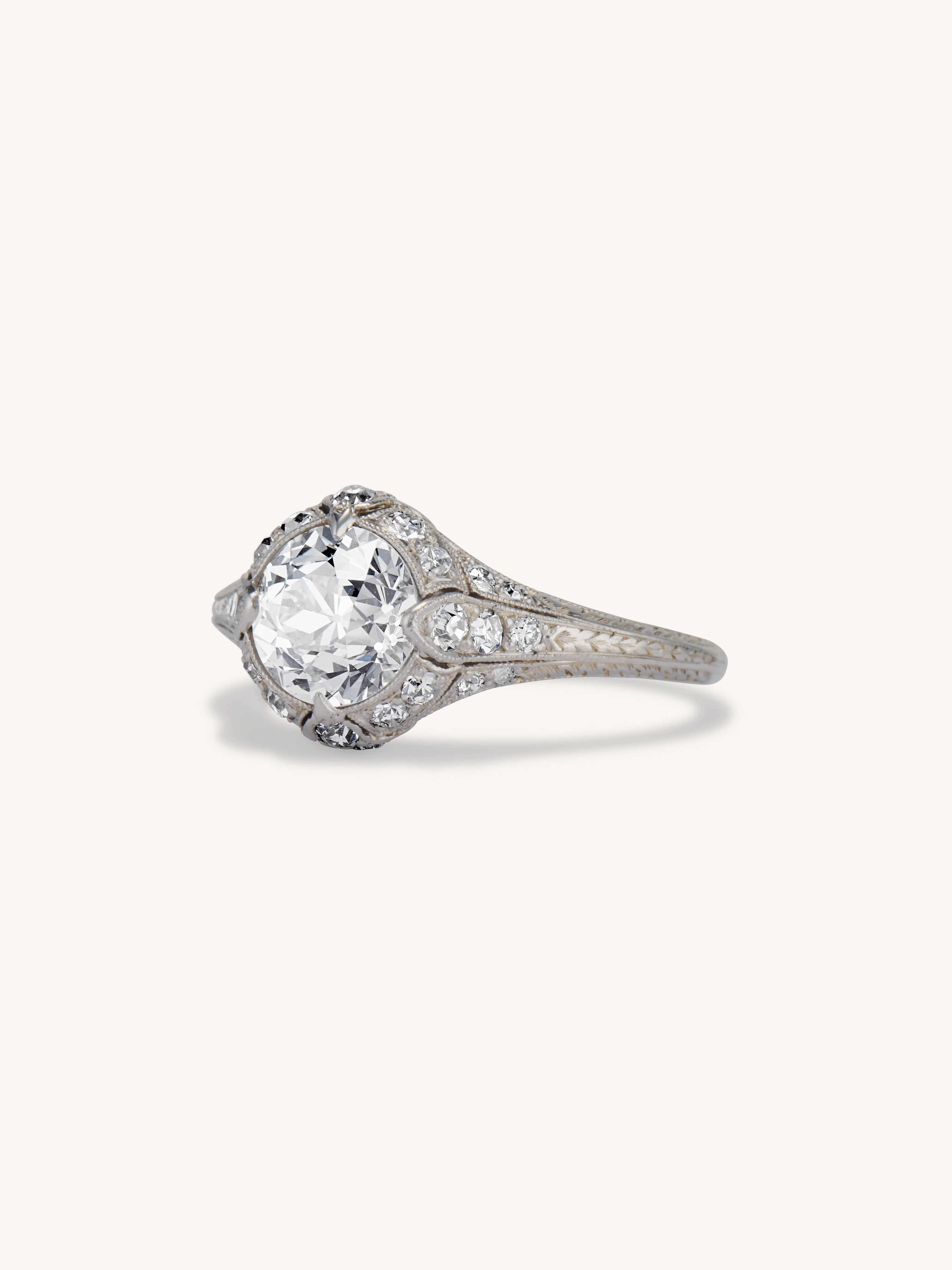 Art Deco 1.09 Carat Old European Cut Diamond Engagement Ring - Image 3