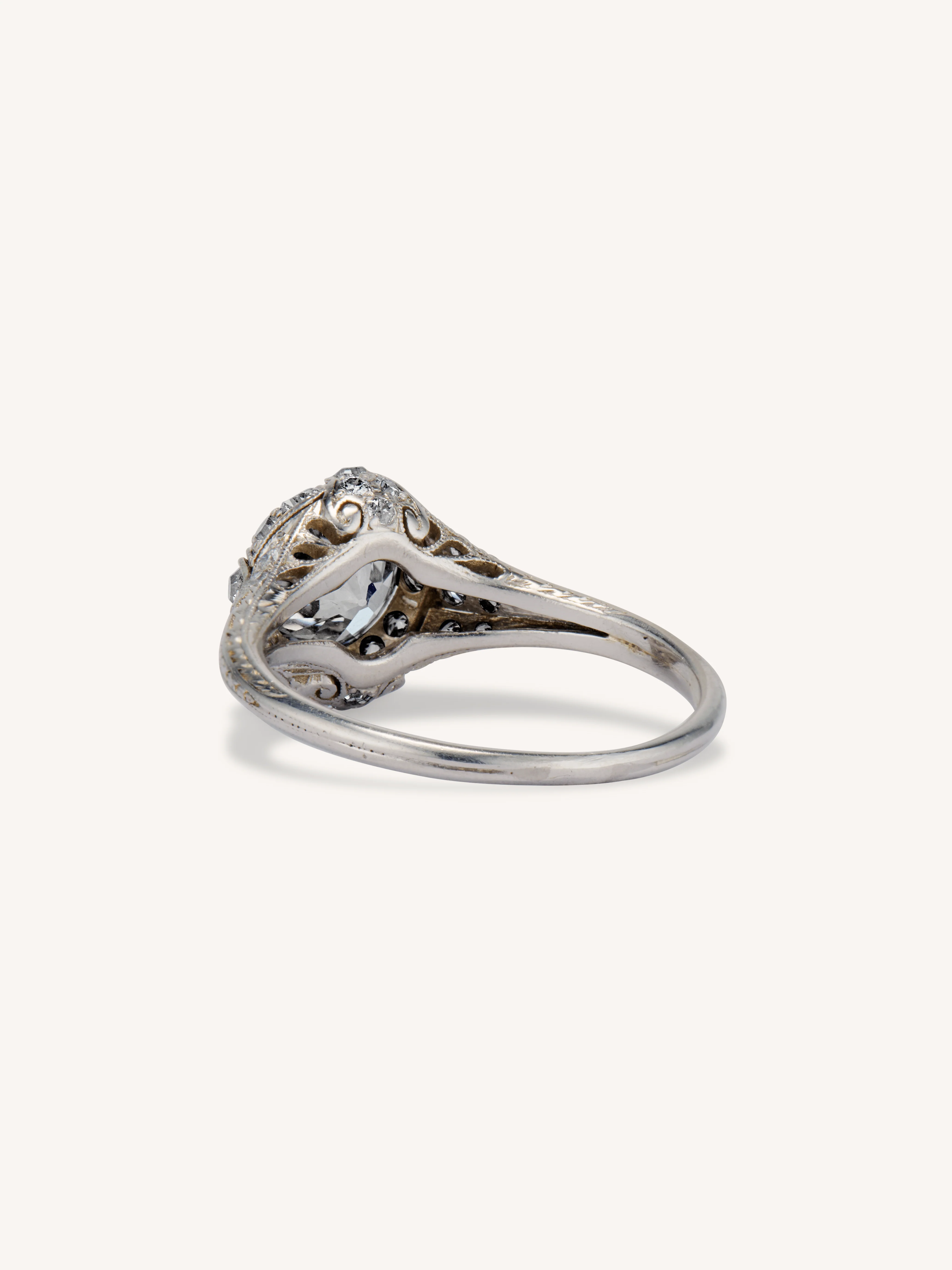 Art Deco 1.09 Carat Old European Cut Diamond Engagement Ring - Image 4