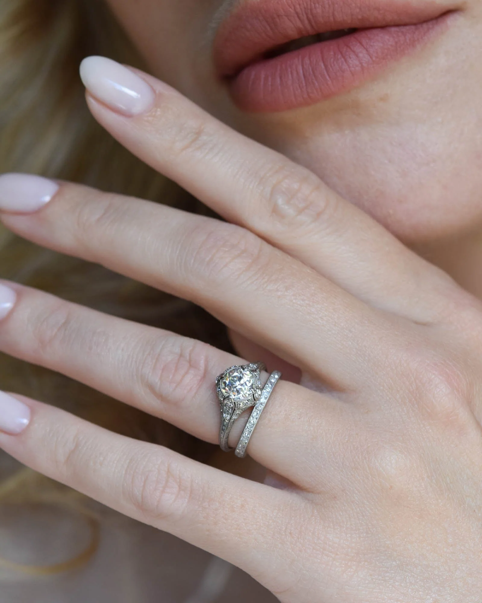 Art Deco 1.09 Carat Old European Cut Diamond Engagement Ring - Image 5