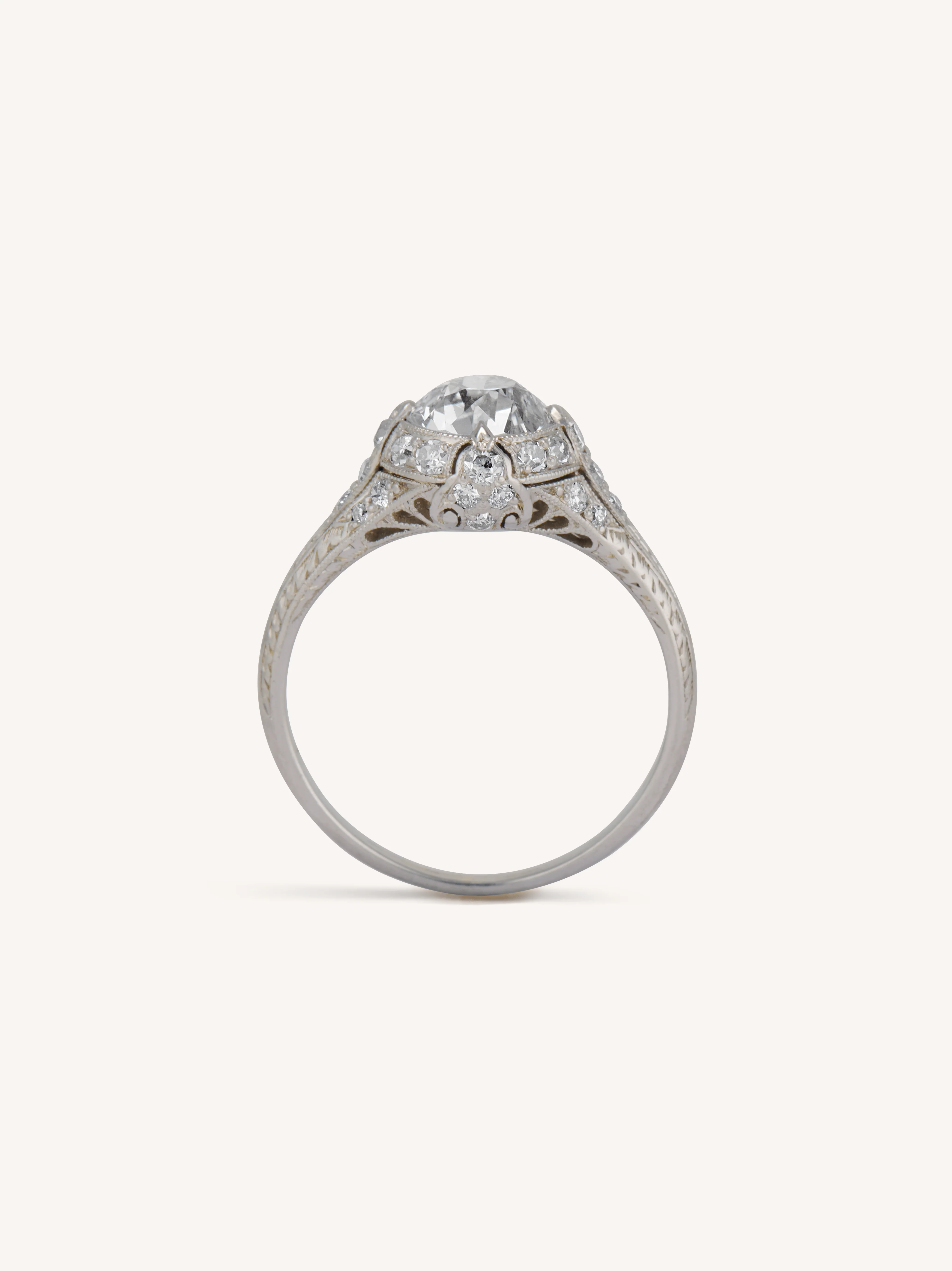Art Deco 1.09 Carat Old European Cut Diamond Engagement Ring - Image 6