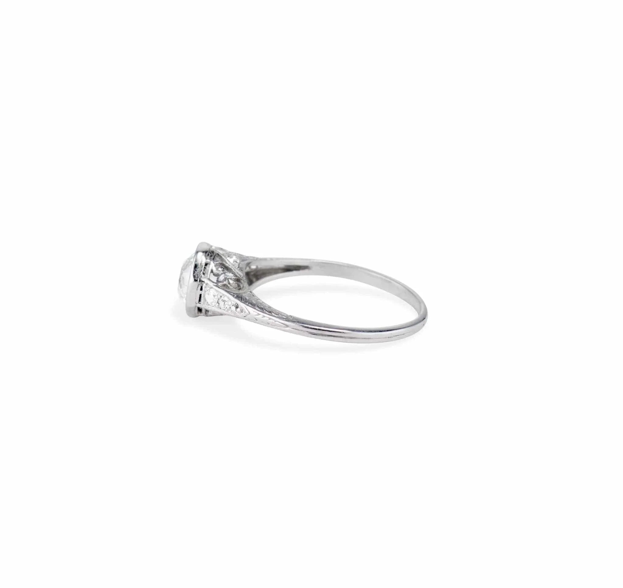 Art Deco 1.10 Carat Old European Cut Diamond Solitaire Engagement Ring - Image 3