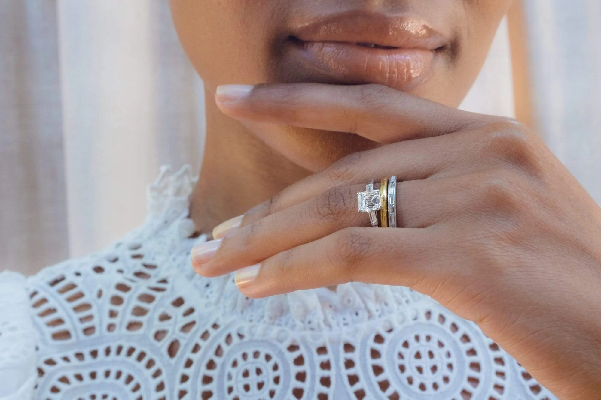 Art Deco 1.11 Carat Emerald Cut Diamond Engagement Ring - Image 5