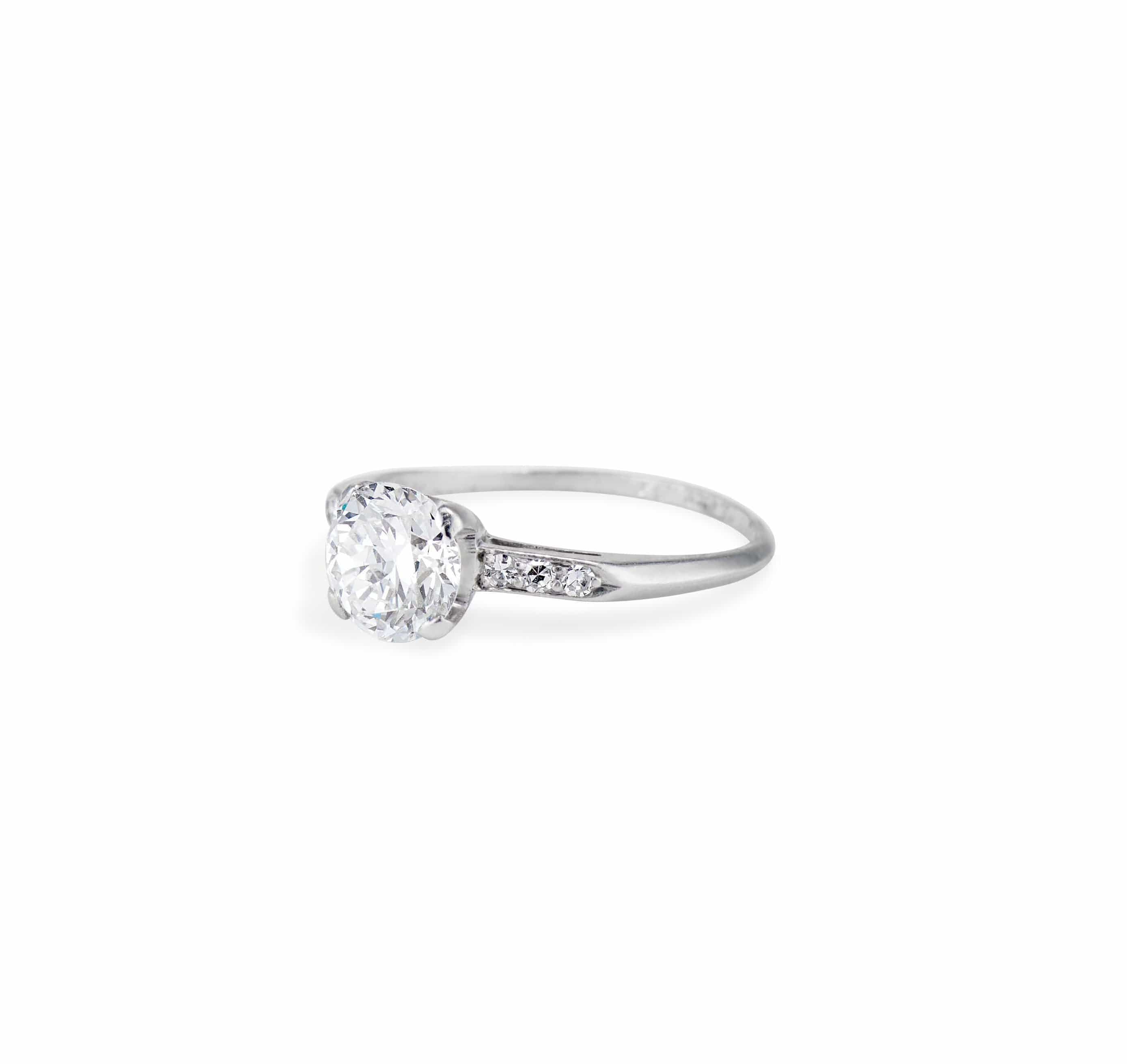 Art Deco 1.18 Carat Transitional Diamond and Platinum Solitaire Engagement Ring - Image 2
