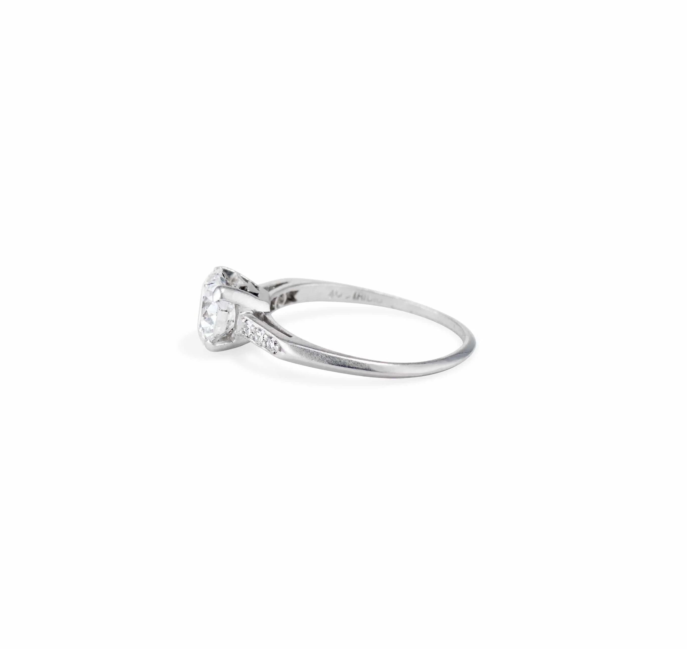 Art Deco 1.18 Carat Transitional Diamond and Platinum Solitaire Engagement Ring - Image 3