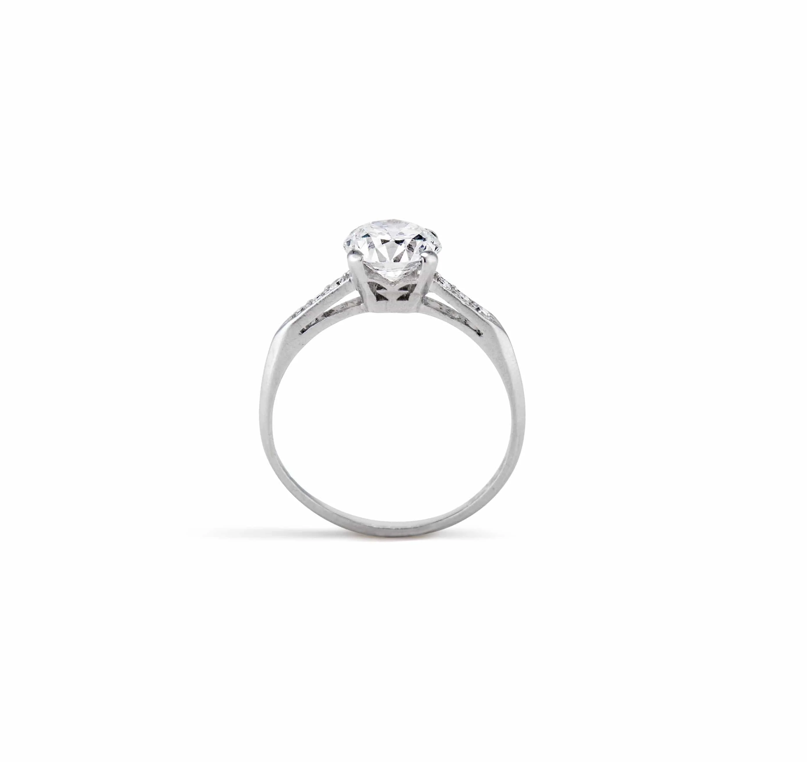 Art Deco 1.18 Carat Transitional Diamond and Platinum Solitaire Engagement Ring - Image 4