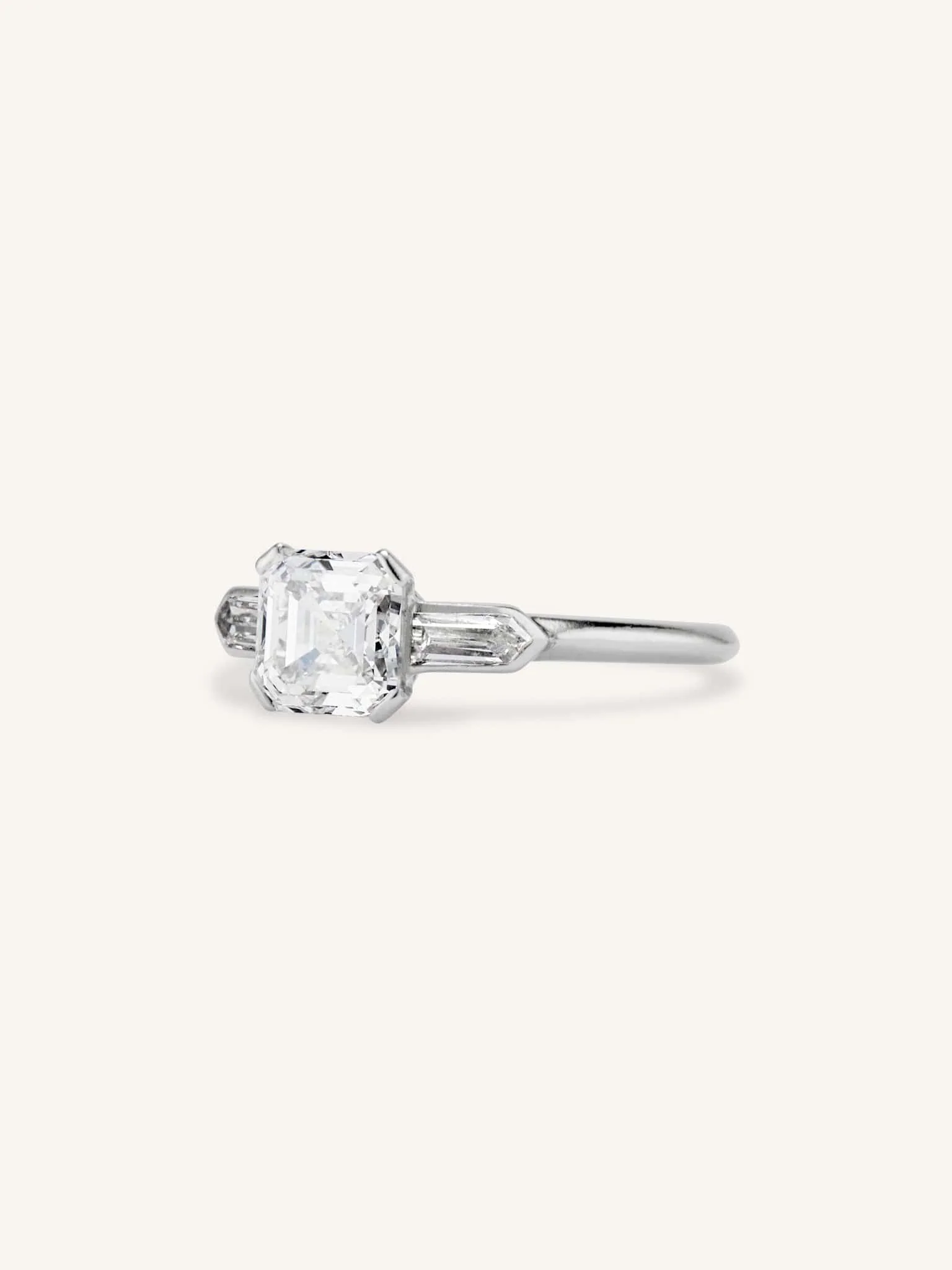 Art Deco 1.20 Carat Asscher Cut Diamond Engagement Ring - Image 3