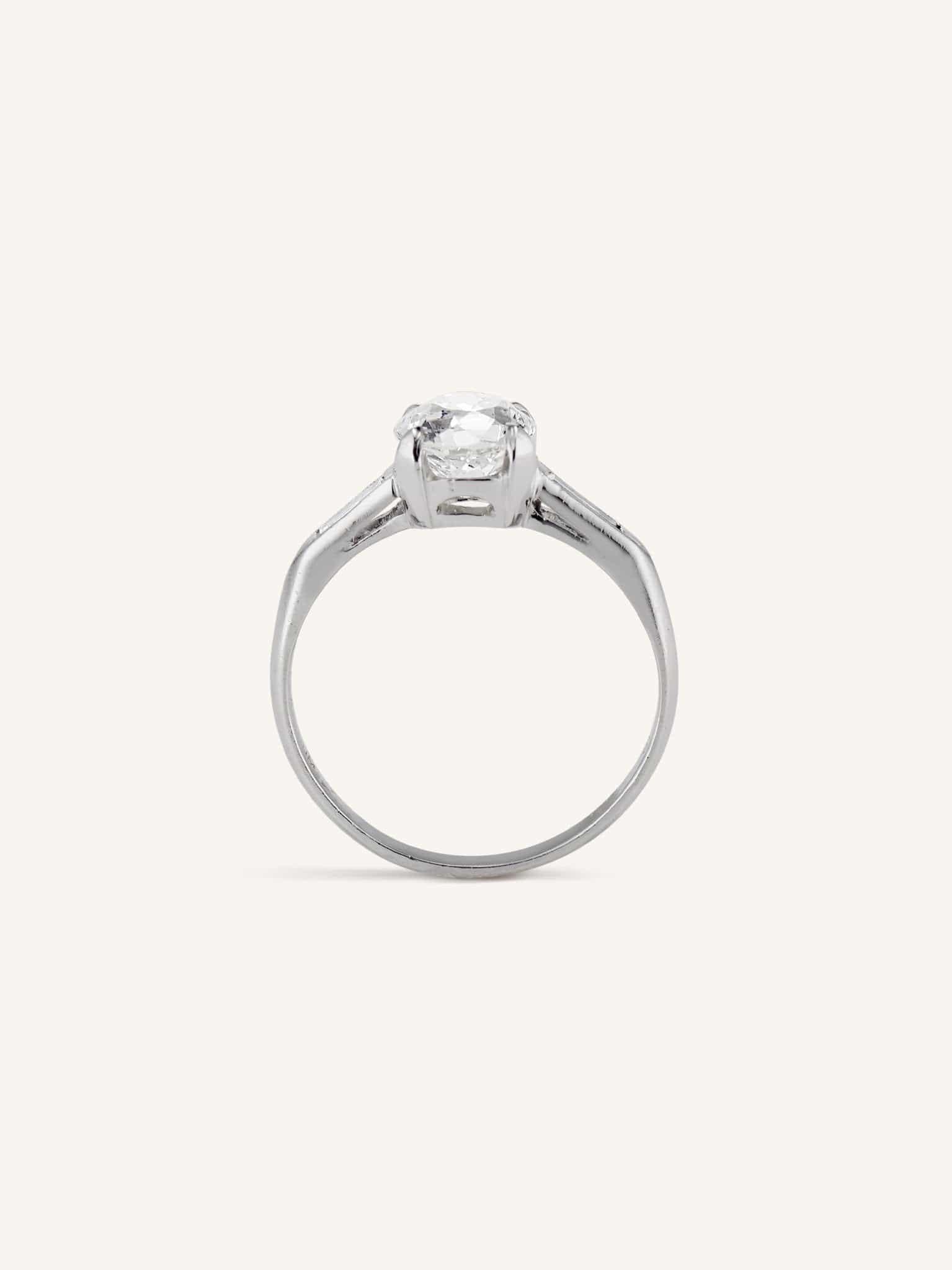 Art Deco 1.29 Carat Old European Cut Diamond Engagement Ring - Image 4