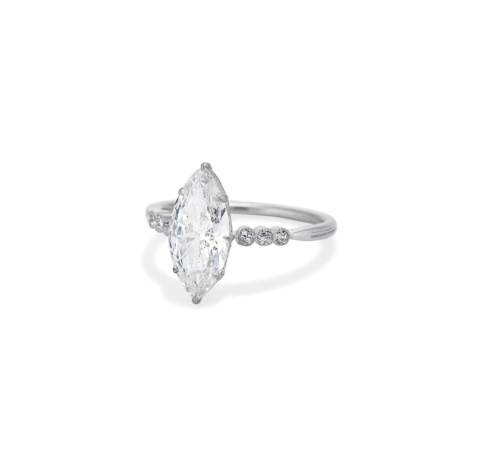 Art Deco 1.66 Carat Marquise Diamond Ring - Image 2