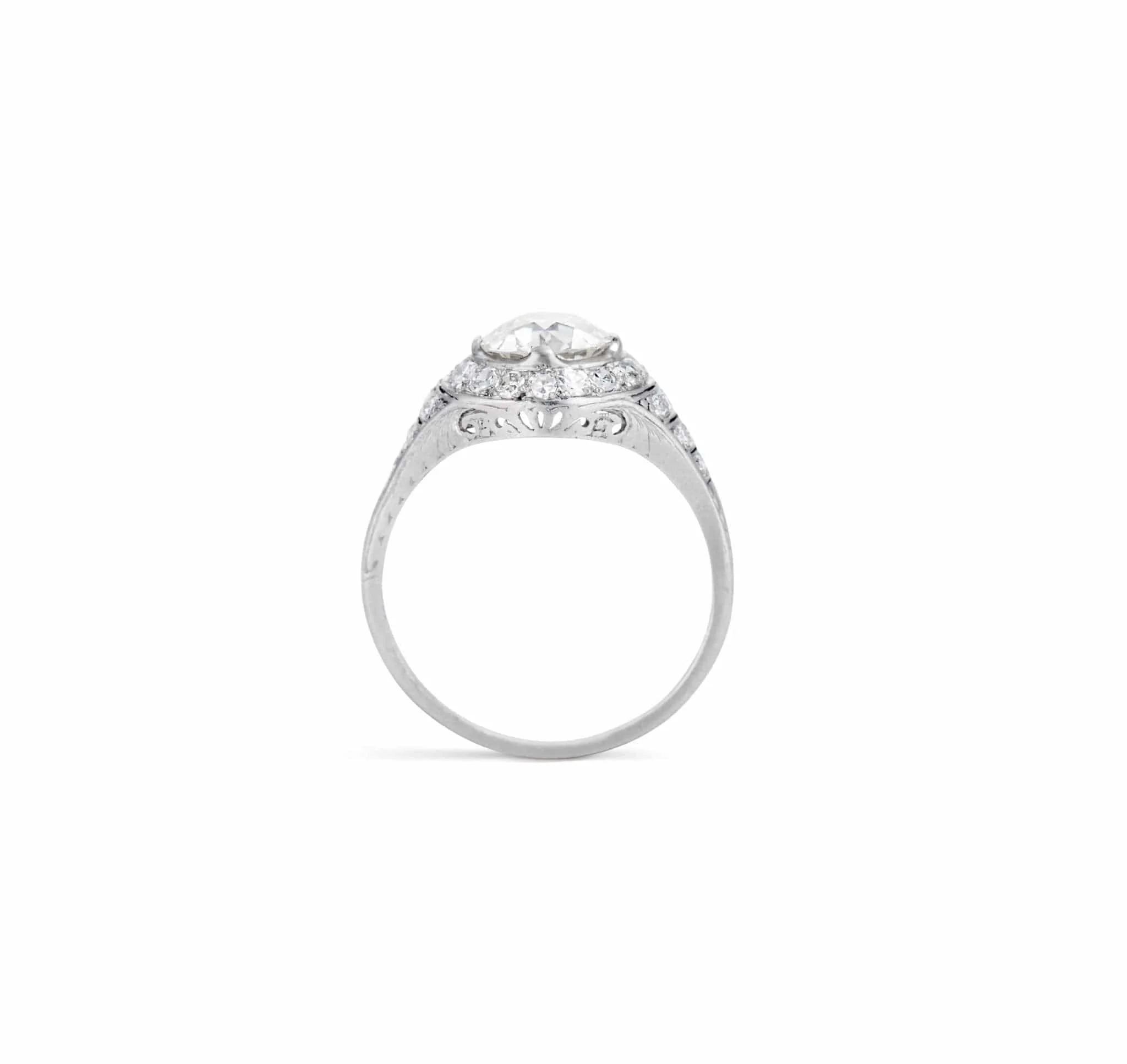 Art Deco 1.71 Carat Old European Cut Diamond Ring - Image 4