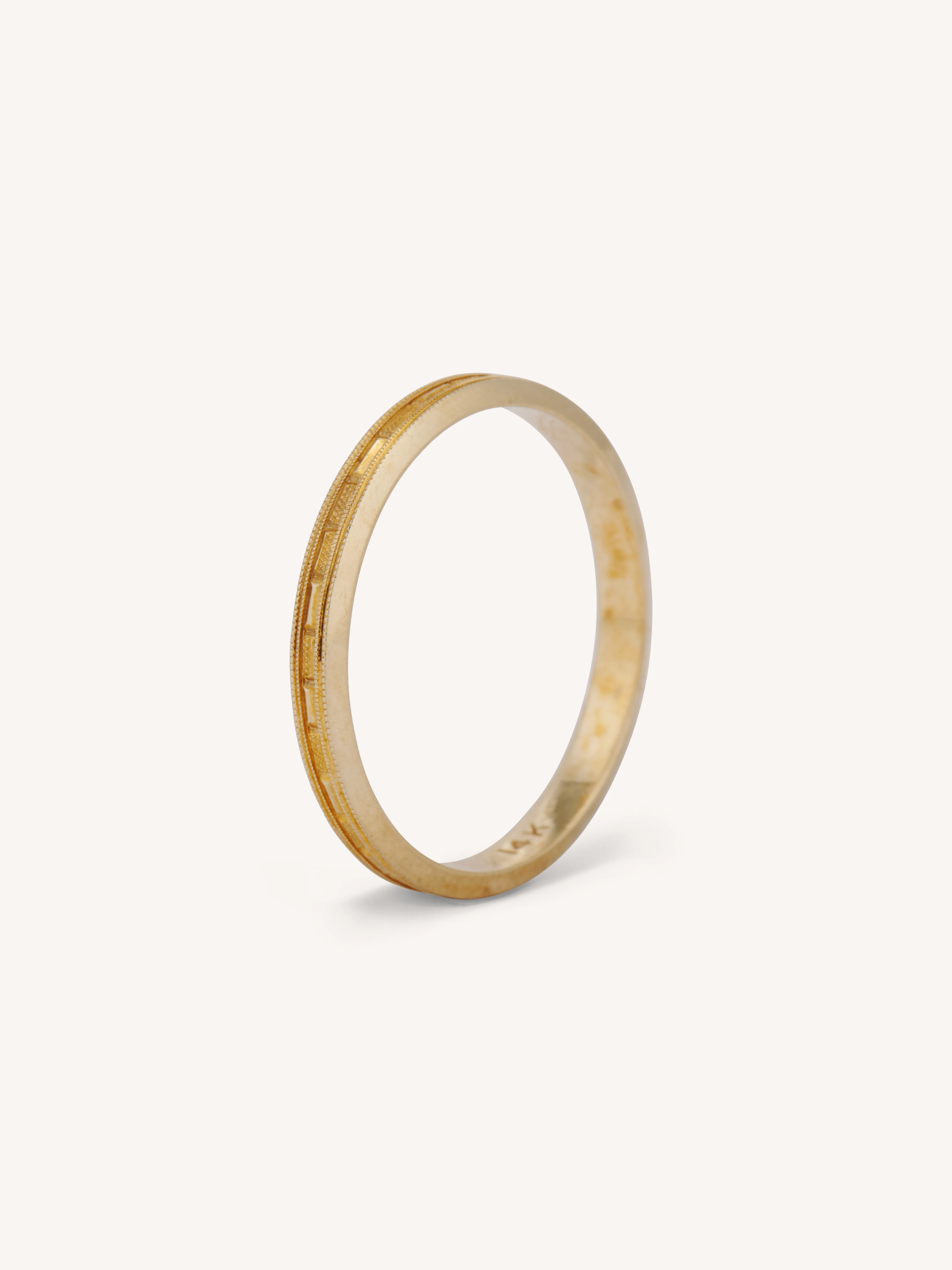 Art Deco 14k Yellow Gold Engraved Antique Band - Size 6.25 - Image 3