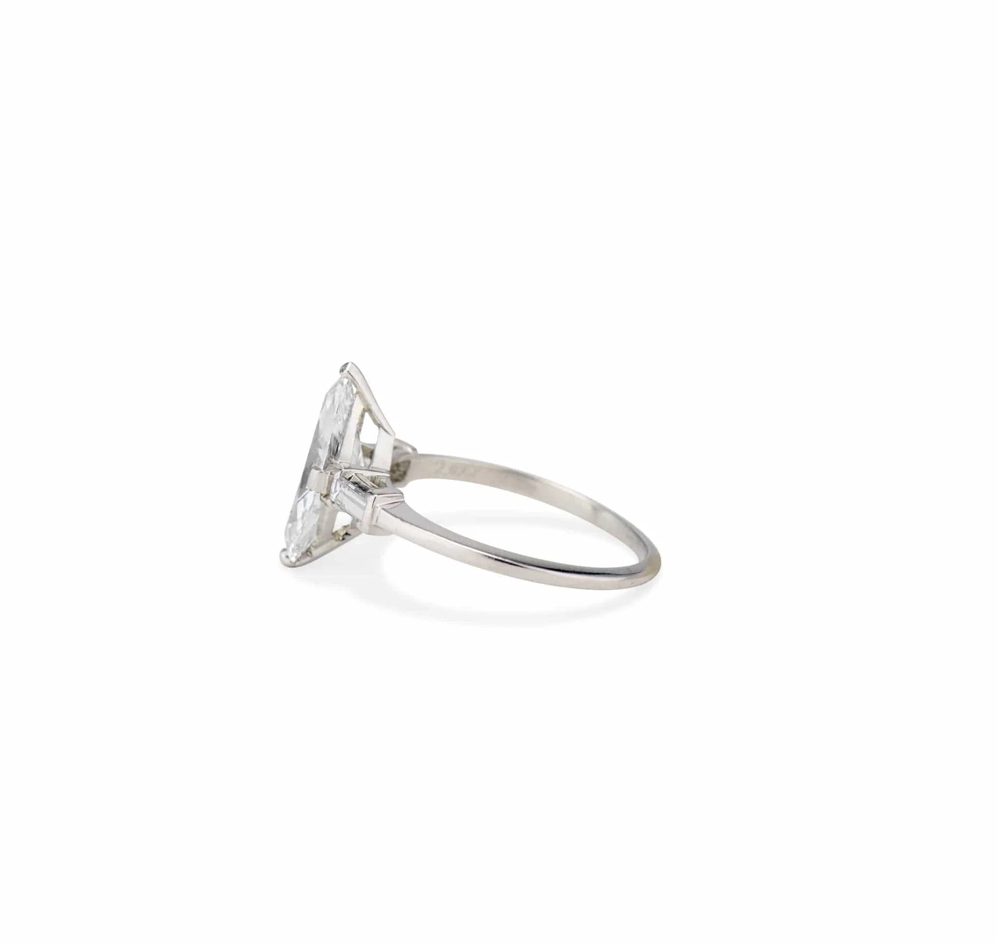 Art Deco 2.02 Marquise Diamond Engagement Ring - Image 2
