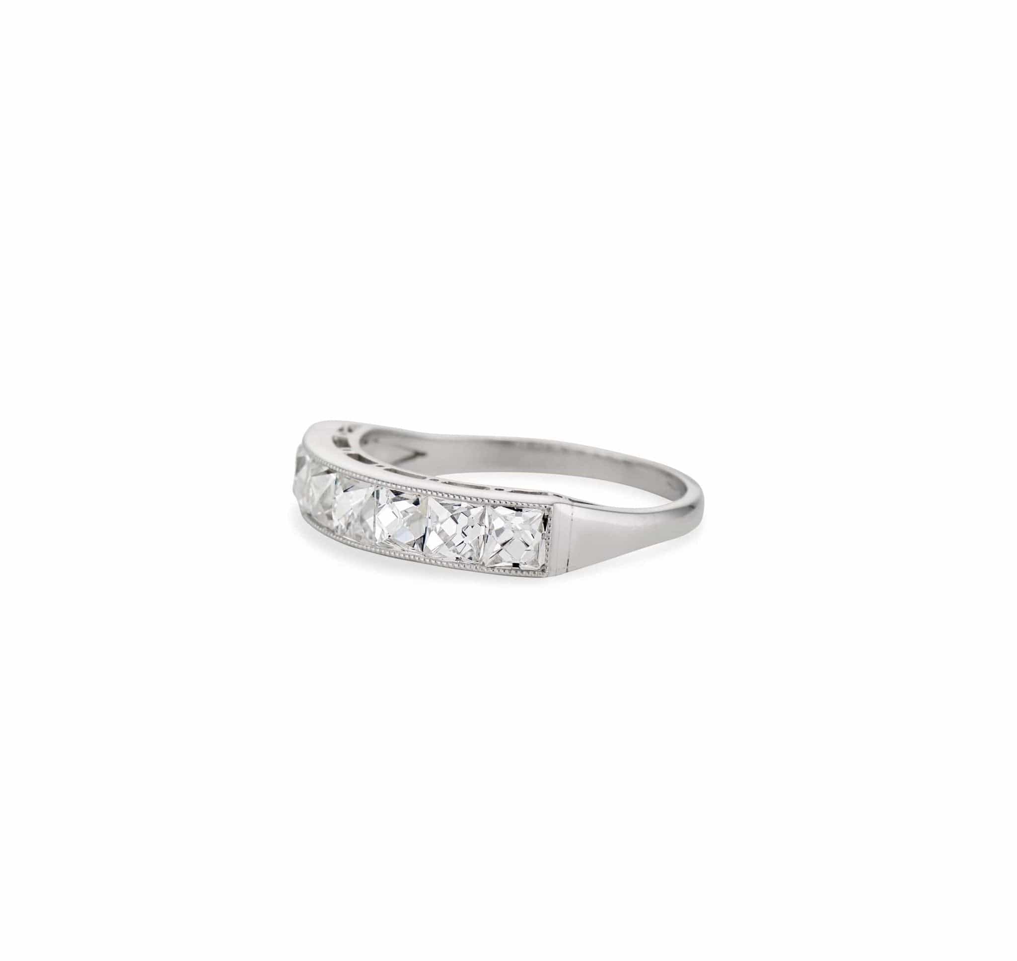 Art Deco 2.10 Carat French-Cut Diamond Half Band - Image 2