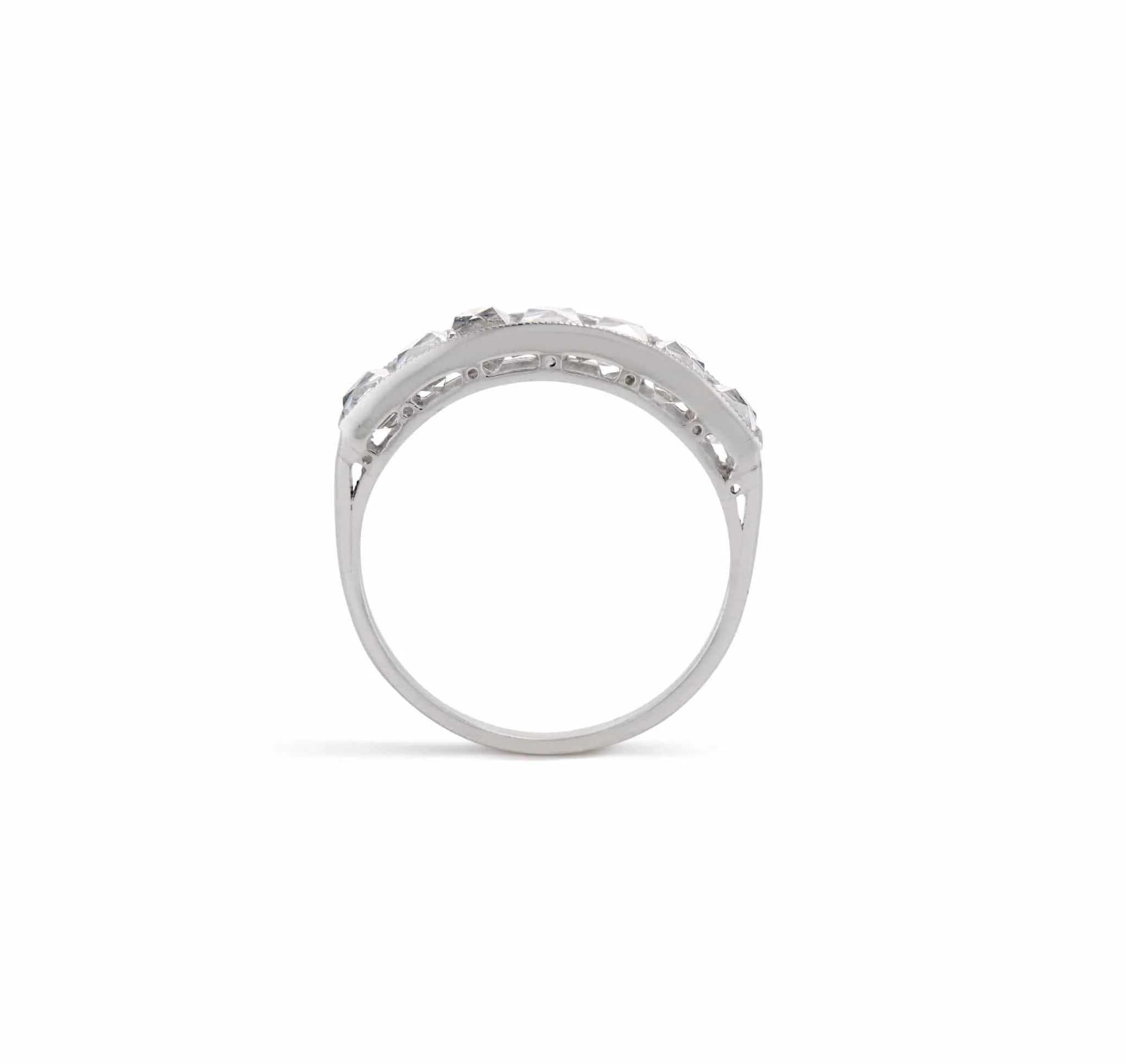 Art Deco 2.10 Carat French-Cut Diamond Half Band - Image 4