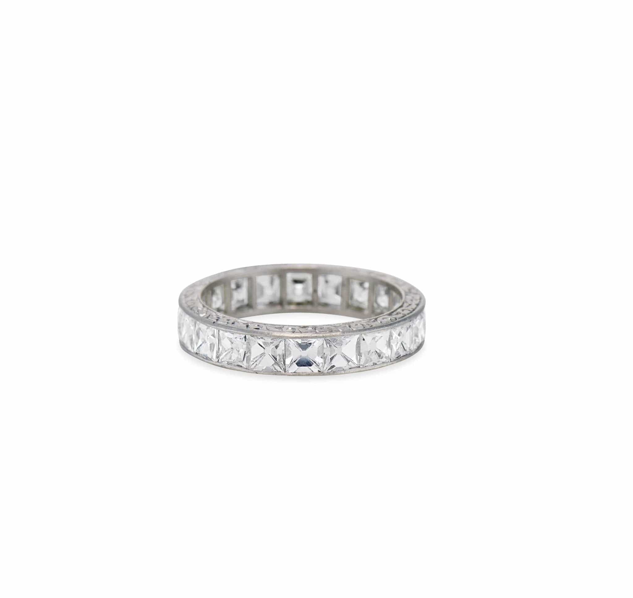 Art Deco 3.25 Carat French Cut Diamond Eternity Band - Image 3