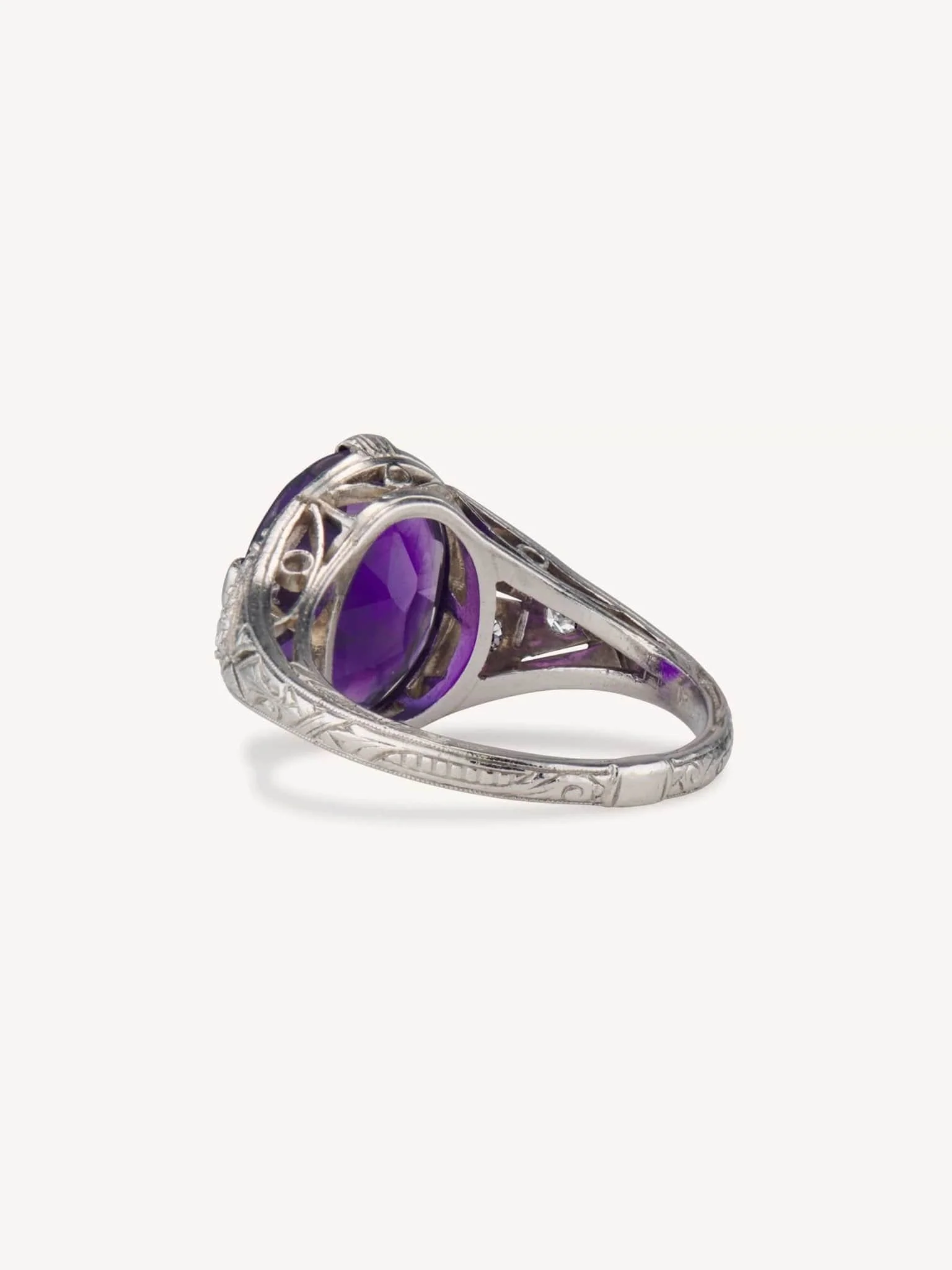 Edwardian 4.00 Carat Oval Cut Amethyst Ring - Image 6