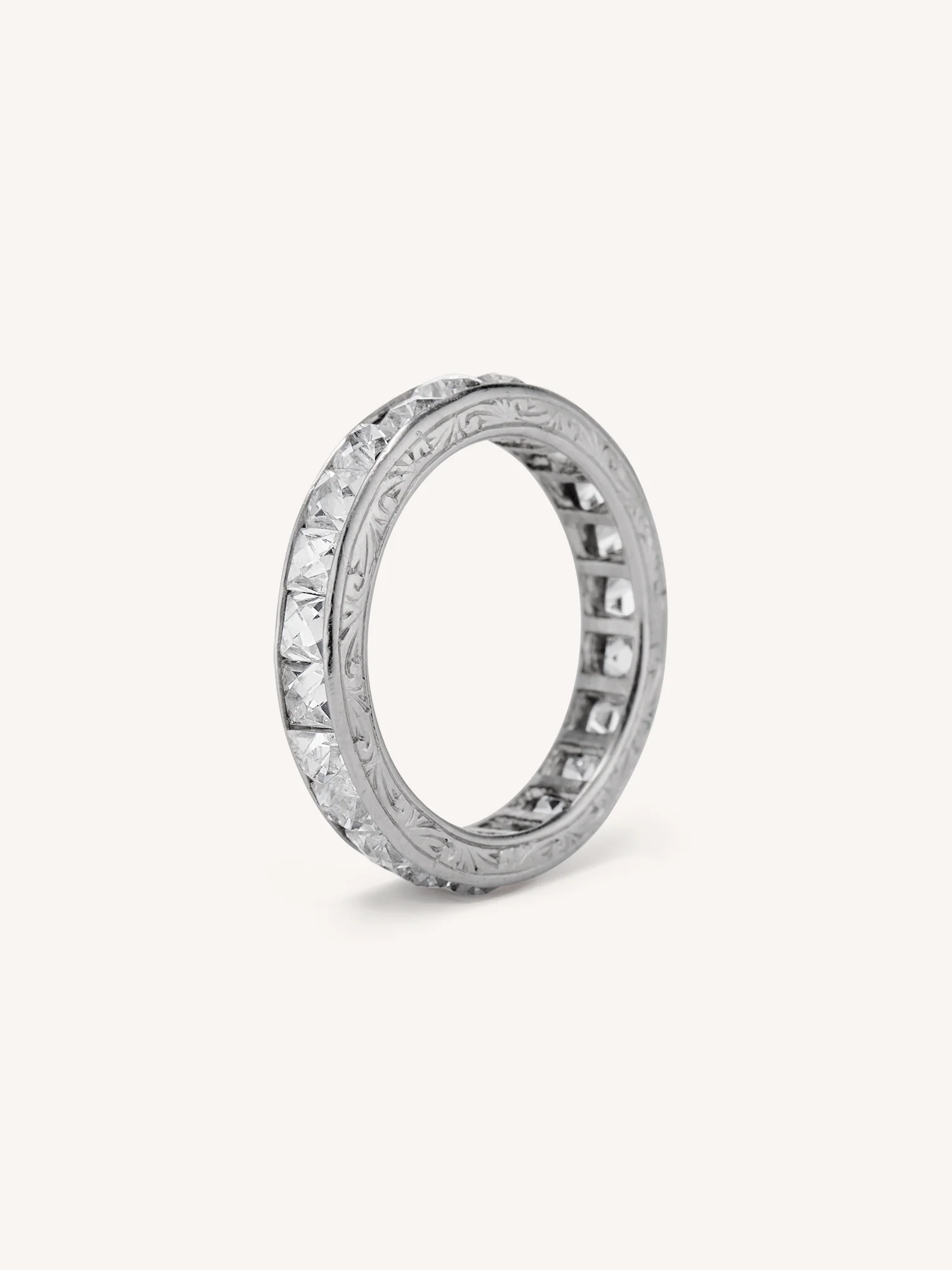 Iconic Art Deco 4 Carat French Cut Diamond Vintage Eternity Band - Size 5.25 - Image 4